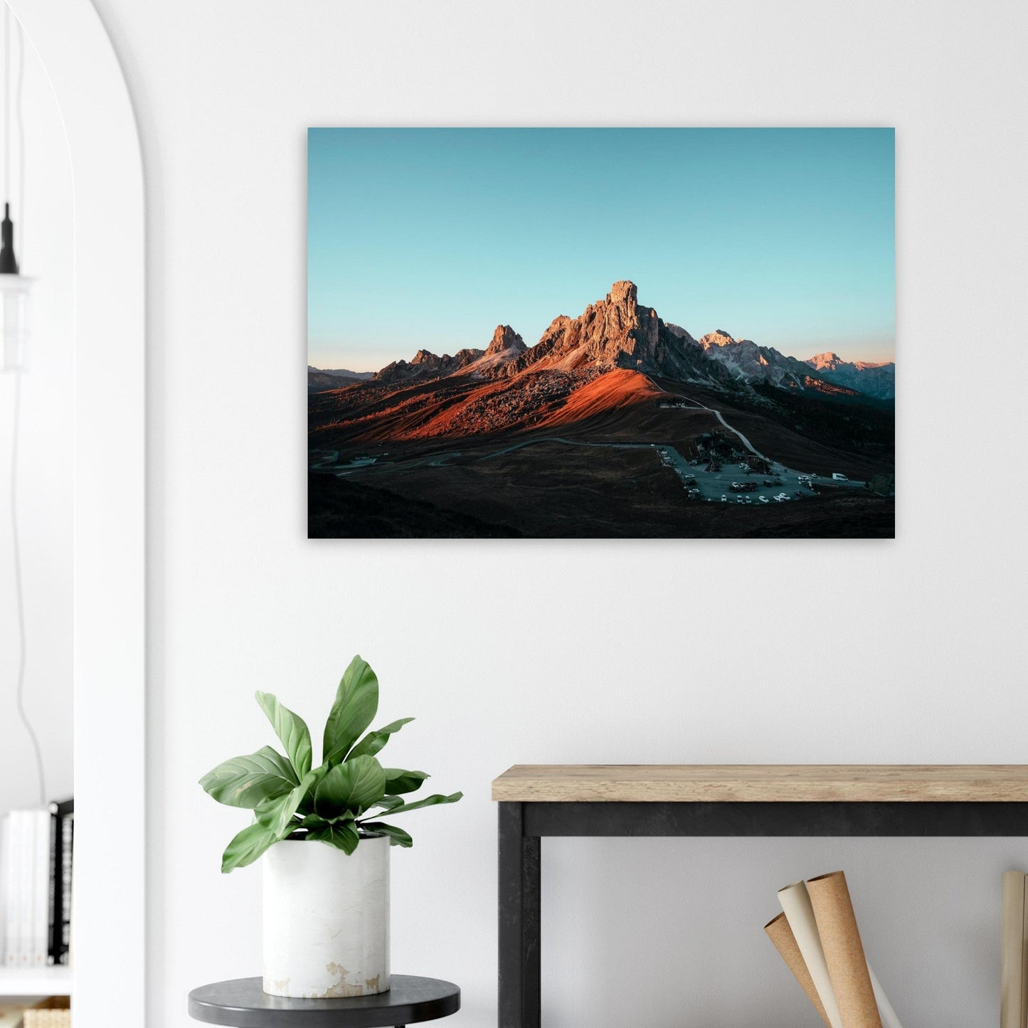 Tableau photo Photo du Ra Gusela — Passo Giau (Dolomites) — tirage aluminium Dibond mat, fabrication française, prêt à accrocher