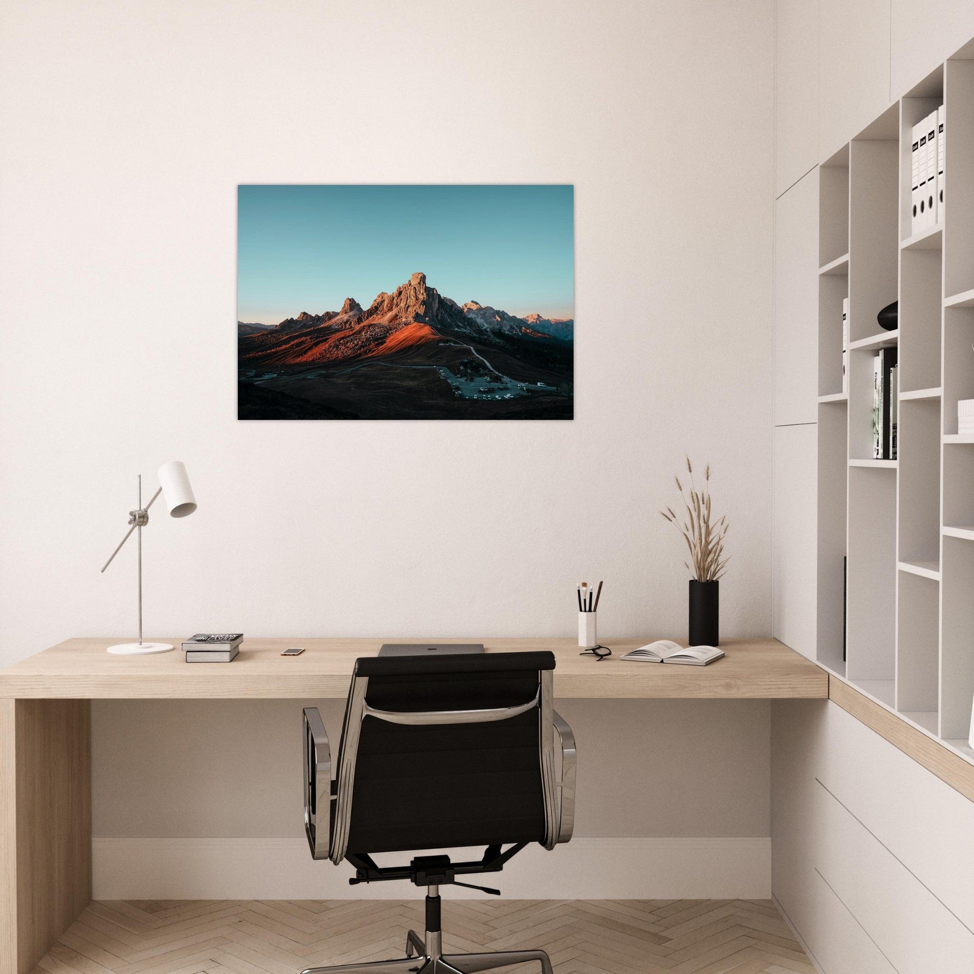 Tableau photo Photo du Ra Gusela — Passo Giau (Dolomites) — tirage aluminium Dibond mat, fabrication française, prêt à accrocher