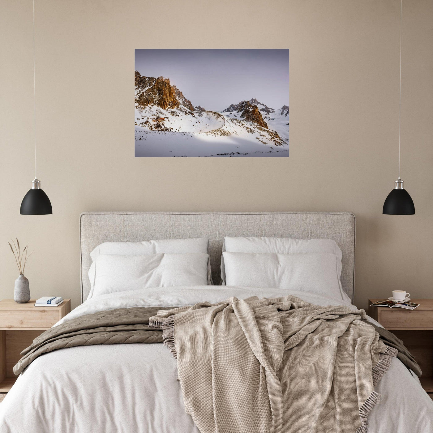 Simulation d’un tableau AluArtMountains dans un intérieur