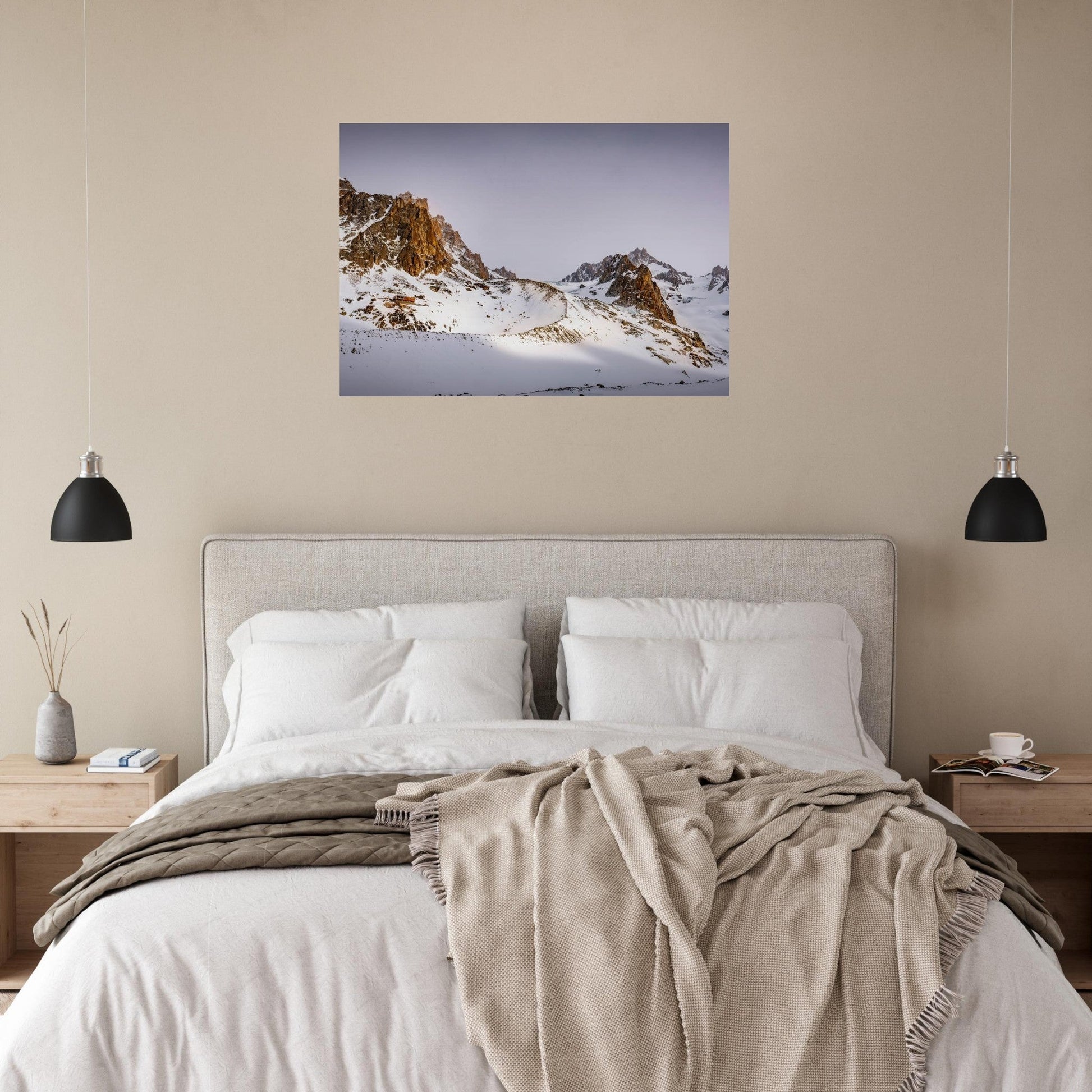 Tableau photo Photo du Refuge du Couvercle — glacier de Talèfre (Mont - Blanc) — tirage aluminium Dibond mat, fabrication française, prêt à accrocher