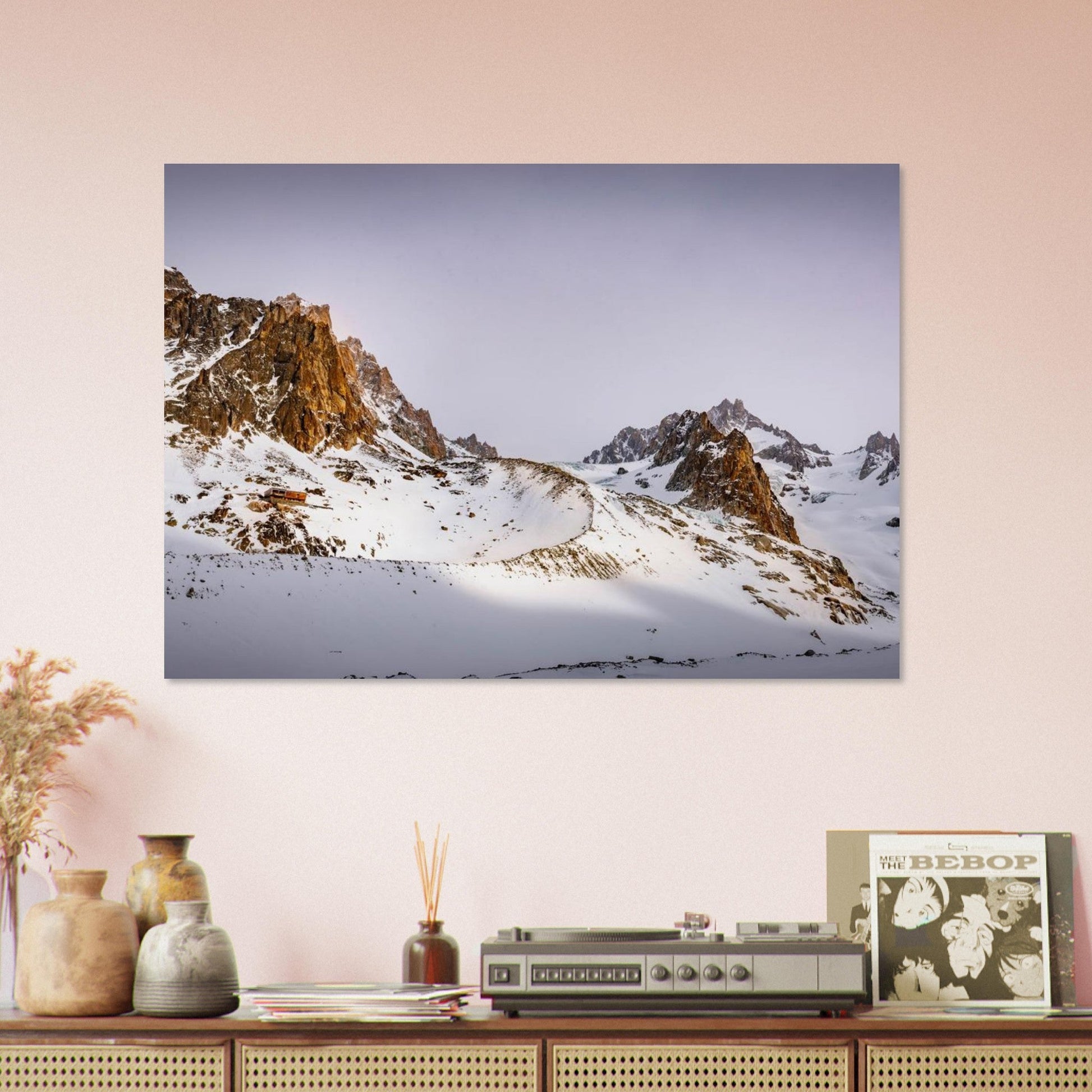 Tableau photo Photo du Refuge du Couvercle — glacier de Talèfre (Mont - Blanc) — tirage aluminium Dibond mat, fabrication française, prêt à accrocher