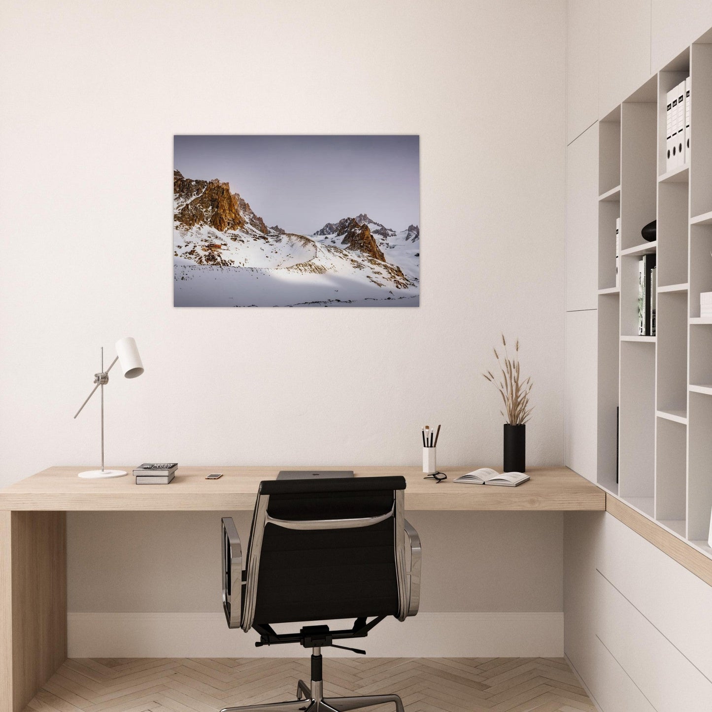 Tableau photo Photo du Refuge du Couvercle — glacier de Talèfre (Mont - Blanc) — tirage aluminium Dibond mat, fabrication française, prêt à accrocher