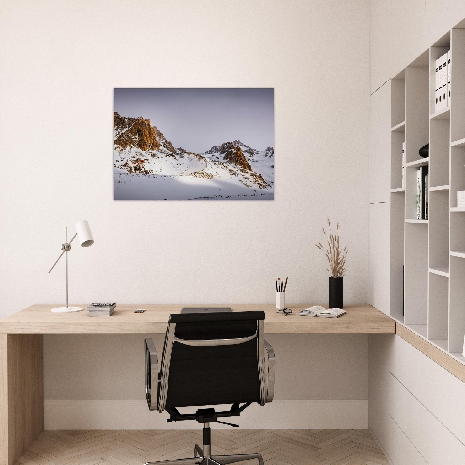 Tableau photo Photo du Refuge du Couvercle — glacier de Talèfre (Mont - Blanc) — tirage aluminium Dibond mat, fabrication française, prêt à accrocher