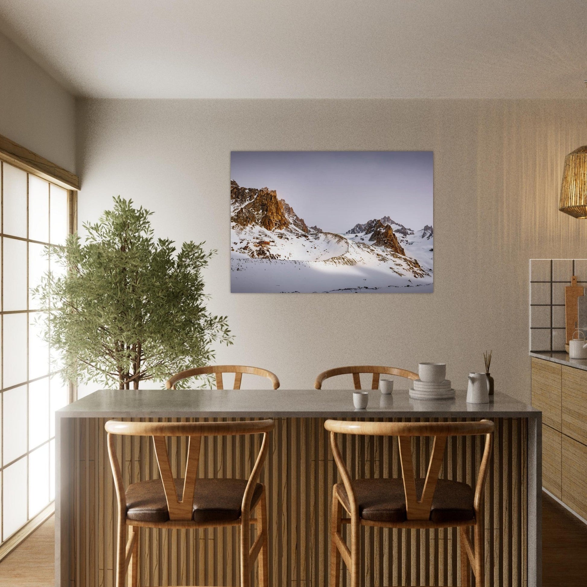 Tableau photo Photo du Refuge du Couvercle — glacier de Talèfre (Mont - Blanc) — tirage aluminium Dibond mat, fabrication française, prêt à accrocher