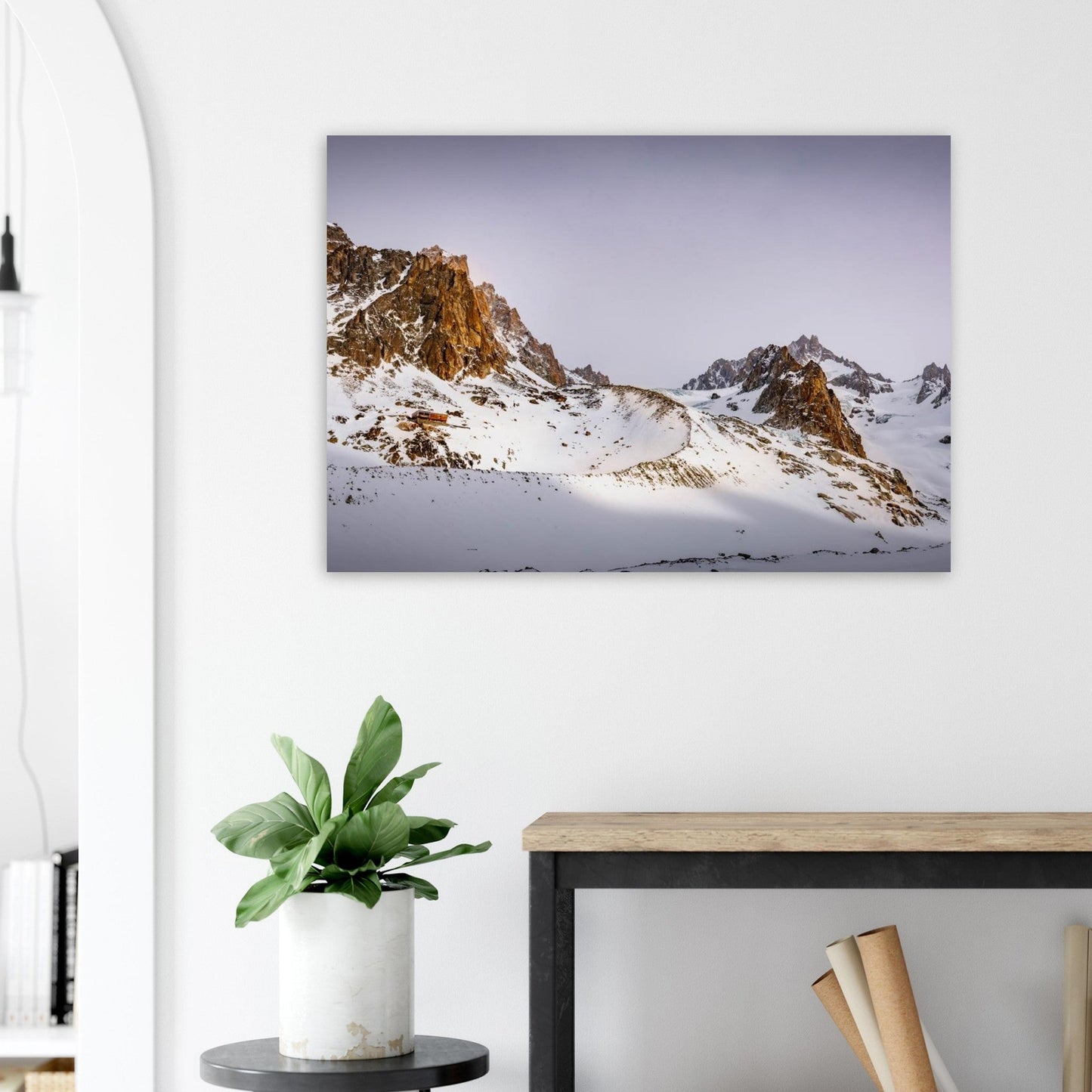 Tableau photo Photo du Refuge du Couvercle — glacier de Talèfre (Mont - Blanc) — tirage aluminium Dibond mat, fabrication française, prêt à accrocher