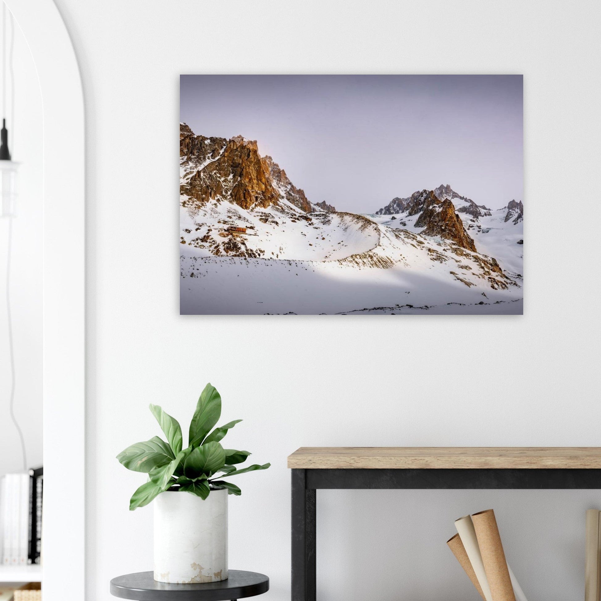 Tableau photo Photo du Refuge du Couvercle — glacier de Talèfre (Mont - Blanc) — tirage aluminium Dibond mat, fabrication française, prêt à accrocher