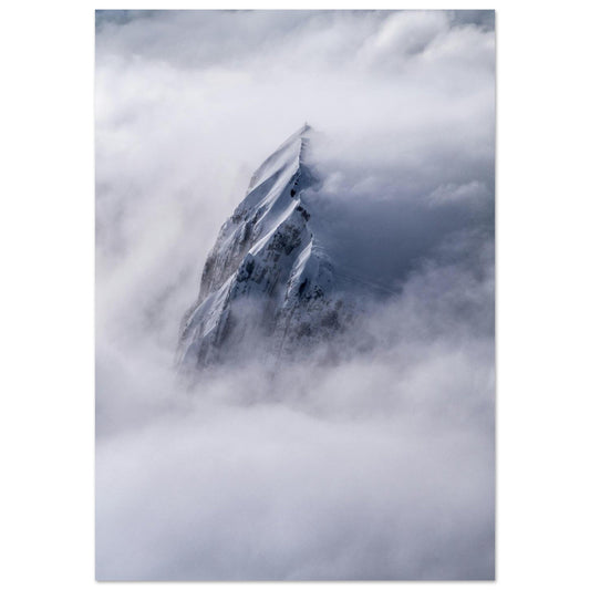 Tableau photo Photo du Säntis — mer de nuages (Alpstein) — tirage aluminium Dibond mat, fabrication française, prêt à accrocher