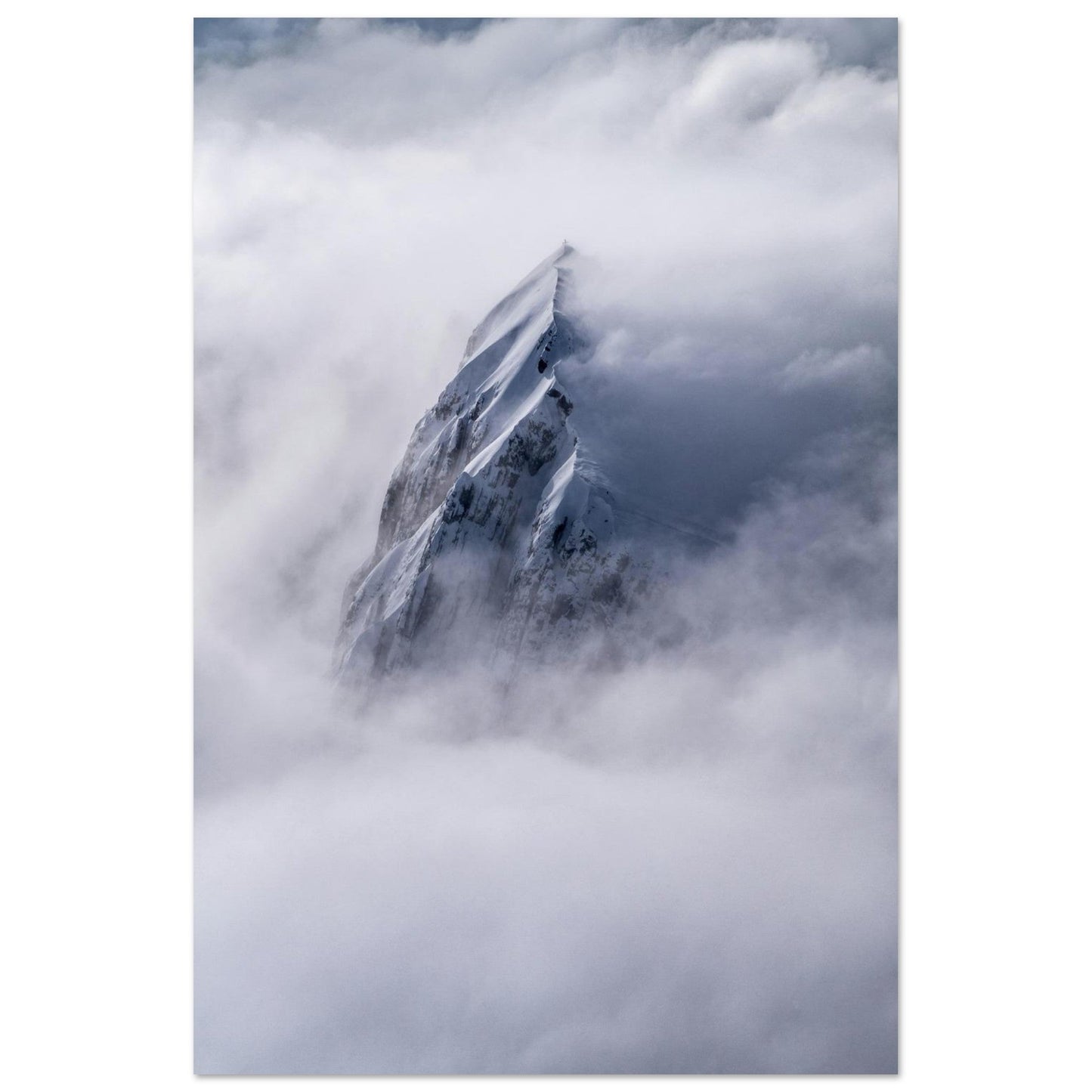 Tableau photo Photo du Säntis — mer de nuages (Alpstein) — tirage aluminium Dibond mat, fabrication française, prêt à accrocher