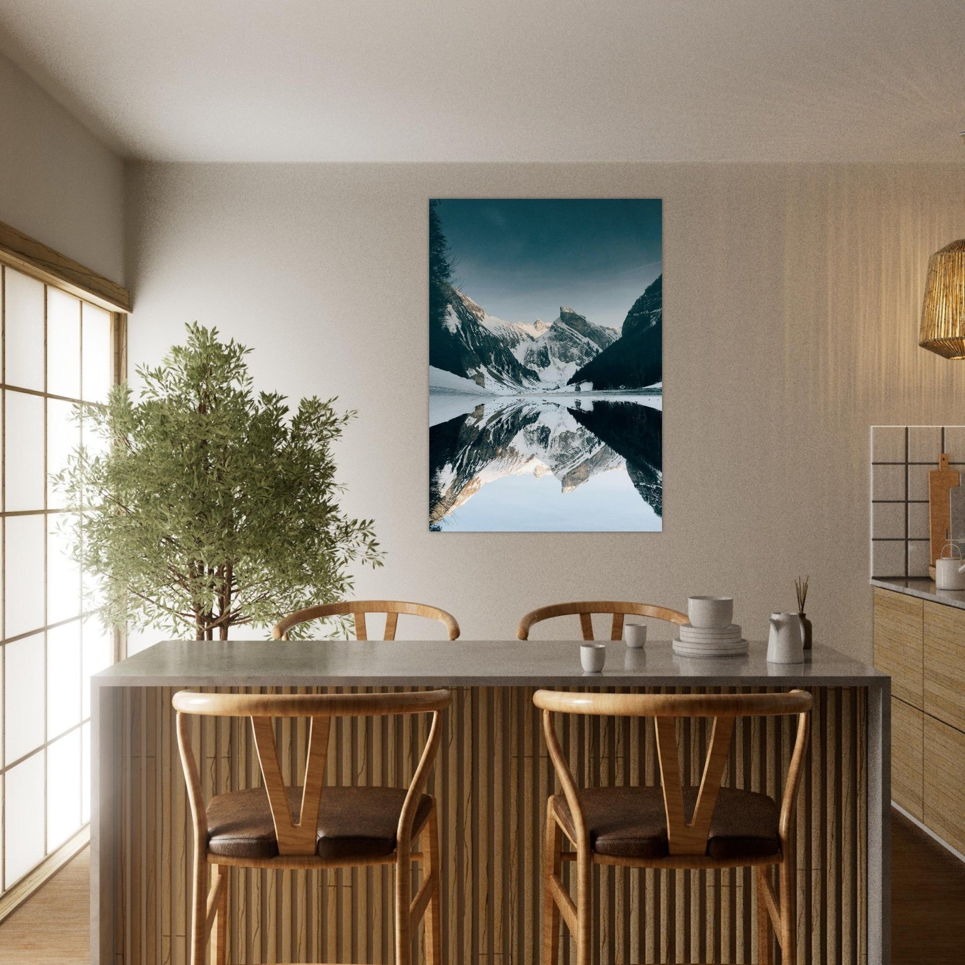 Tableau photo Photo Seealpsee — Säntis & Altmann (Alpstein) — tirage aluminium Dibond mat, fabrication française, prêt à accrocher