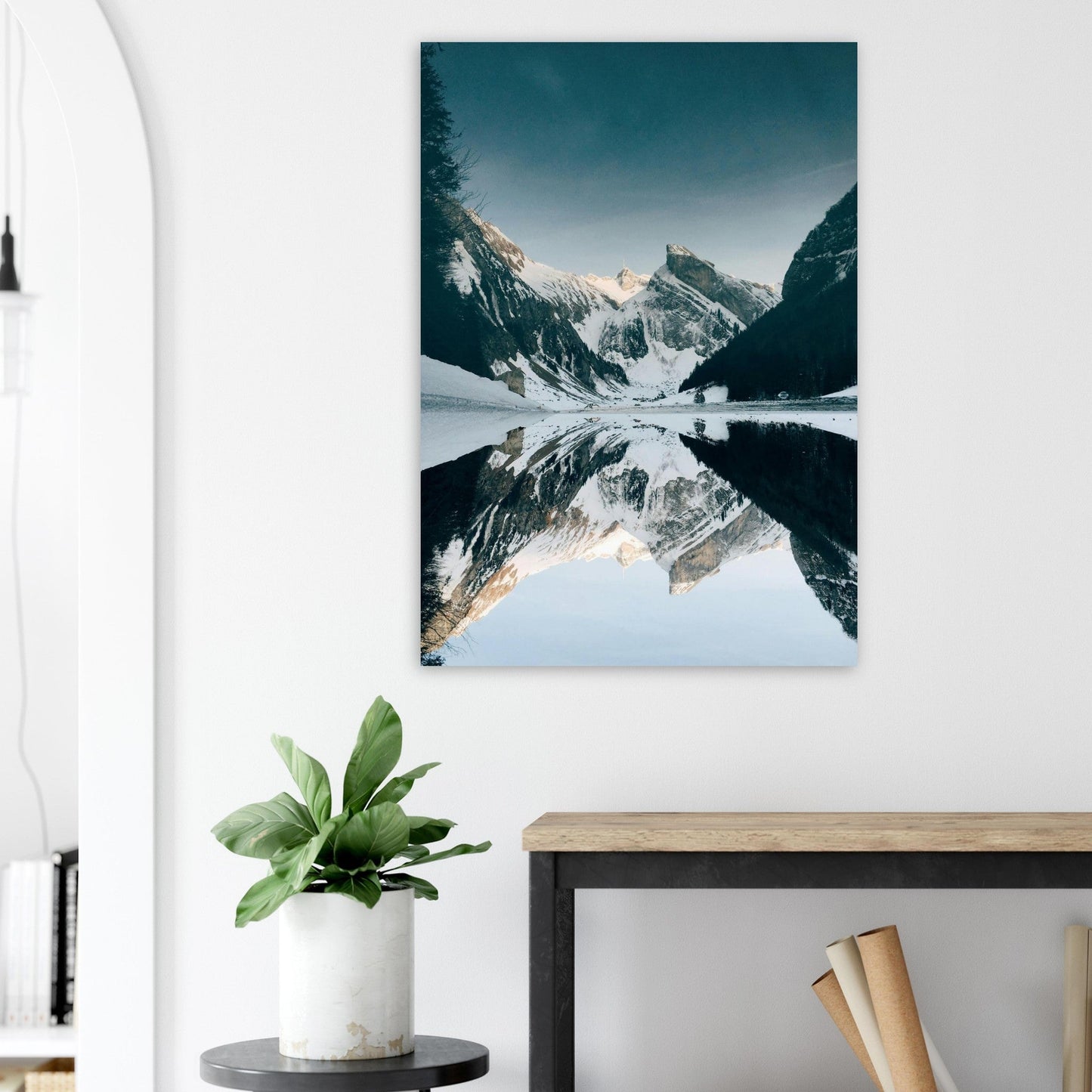 Tableau photo Photo Seealpsee — Säntis & Altmann (Alpstein) — tirage aluminium Dibond mat, fabrication française, prêt à accrocher