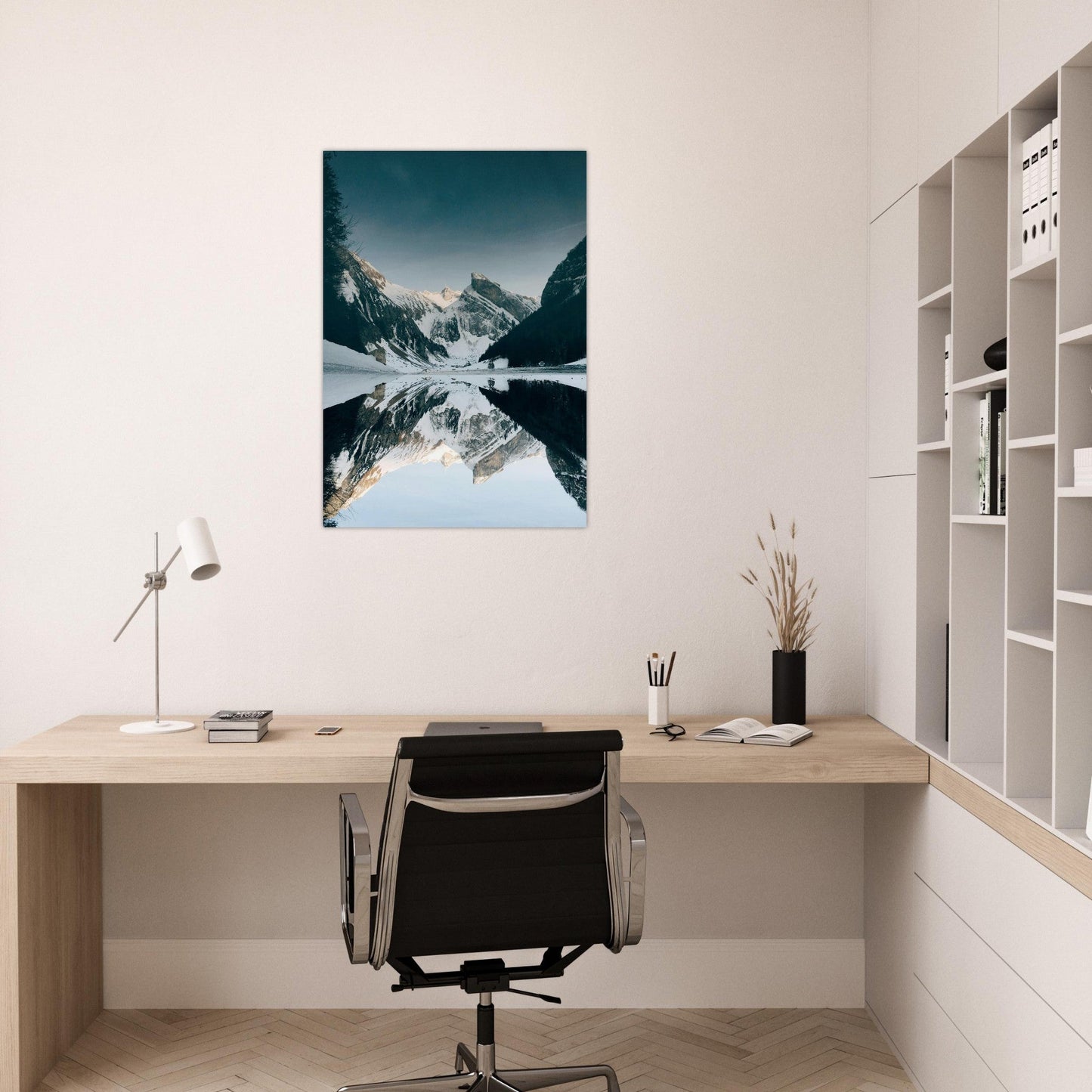 Tableau photo Photo Seealpsee — Säntis & Altmann (Alpstein) — tirage aluminium Dibond mat, fabrication française, prêt à accrocher