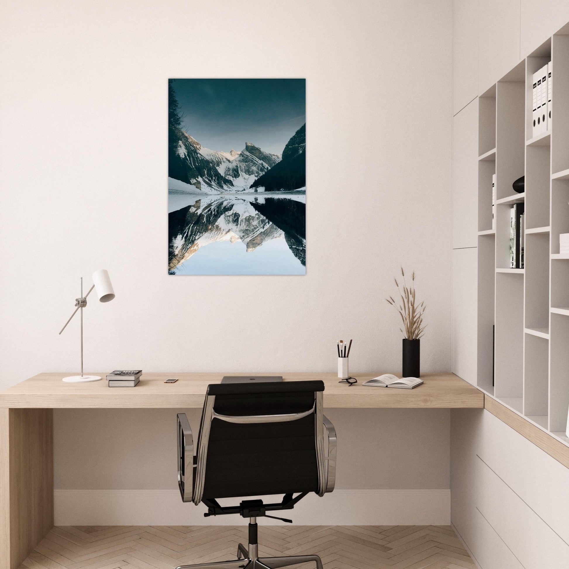 Tableau photo Photo Seealpsee — Säntis & Altmann (Alpstein) — tirage aluminium Dibond mat, fabrication française, prêt à accrocher
