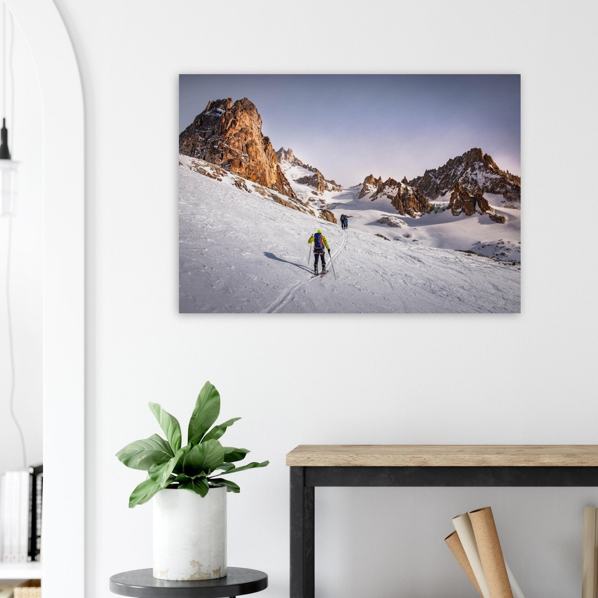 Tableau photo Photo Ski rando — Talèfre & Aiguille du Moine (Mont - Blanc) — tirage aluminium Dibond mat, fabrication française, prêt à accrocher