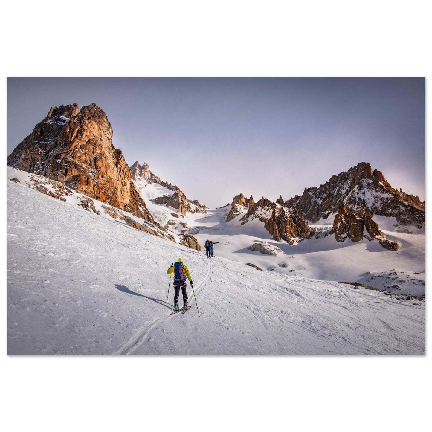 Tableau photo Photo Ski rando — Talèfre & Aiguille du Moine (Mont - Blanc) — tirage aluminium Dibond mat, fabrication française, prêt à accrocher