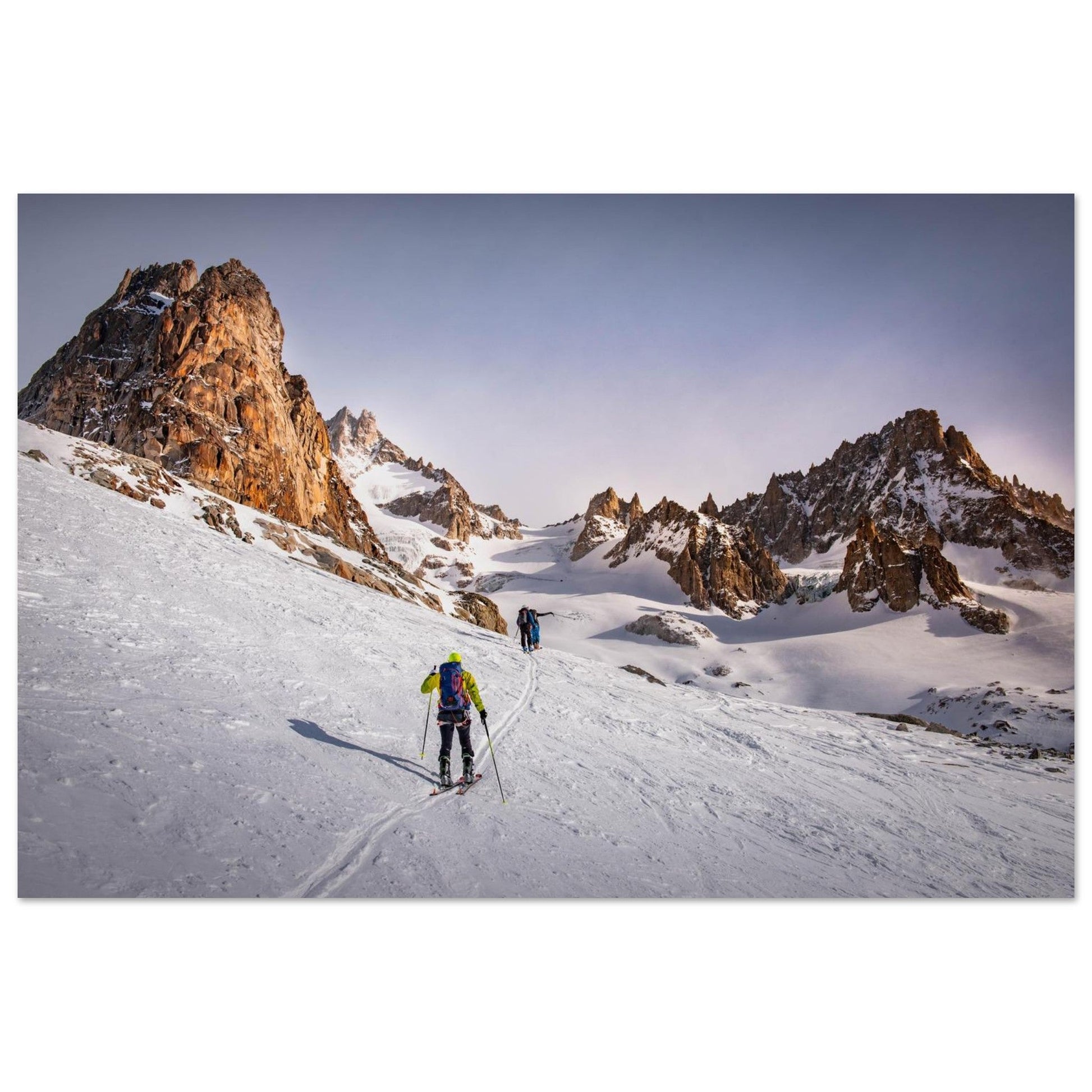 Tableau photo Photo Ski rando — Talèfre & Aiguille du Moine (Mont - Blanc) — tirage aluminium Dibond mat, fabrication française, prêt à accrocher