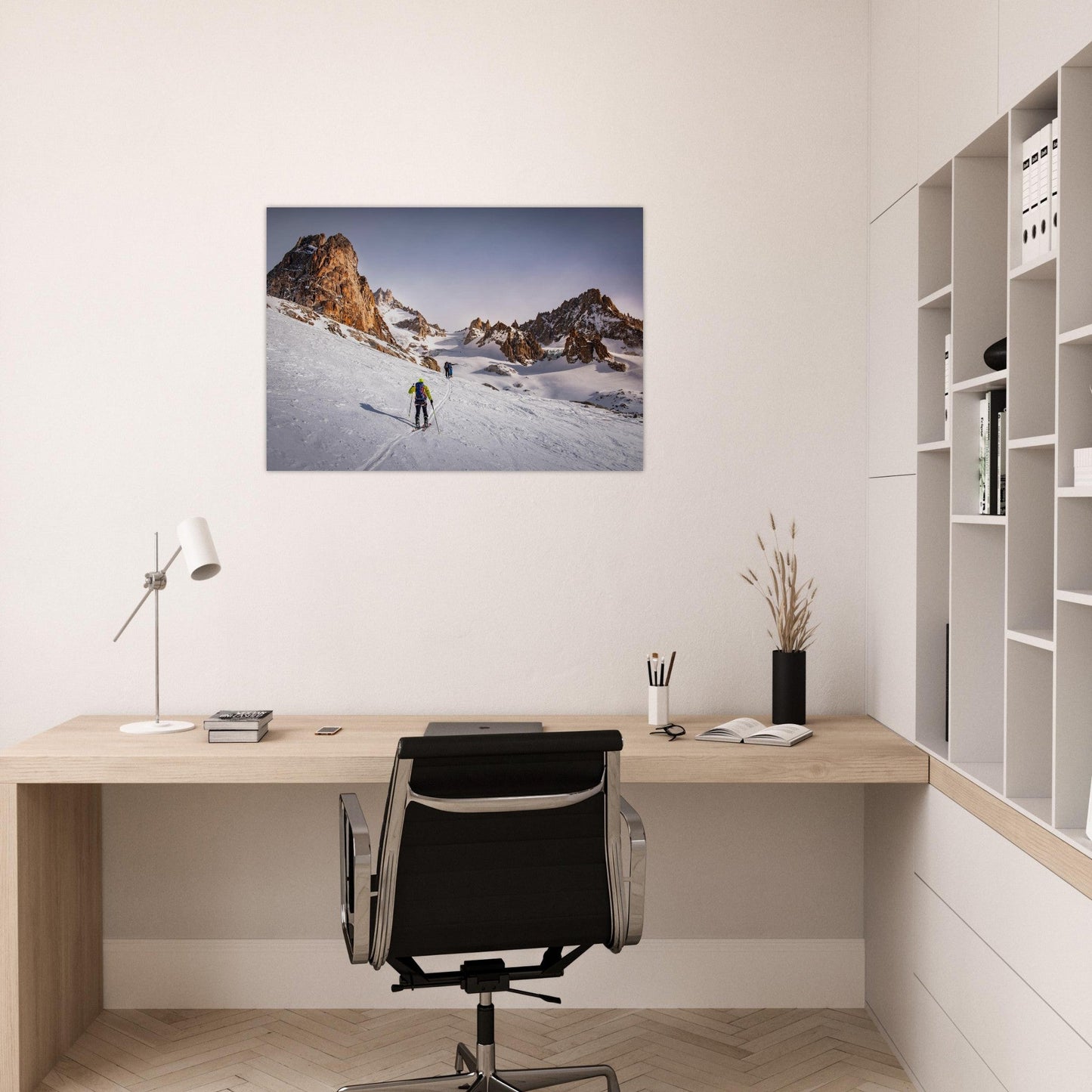 Tableau photo Photo Ski rando — Talèfre & Aiguille du Moine (Mont - Blanc) — tirage aluminium Dibond mat, fabrication française, prêt à accrocher