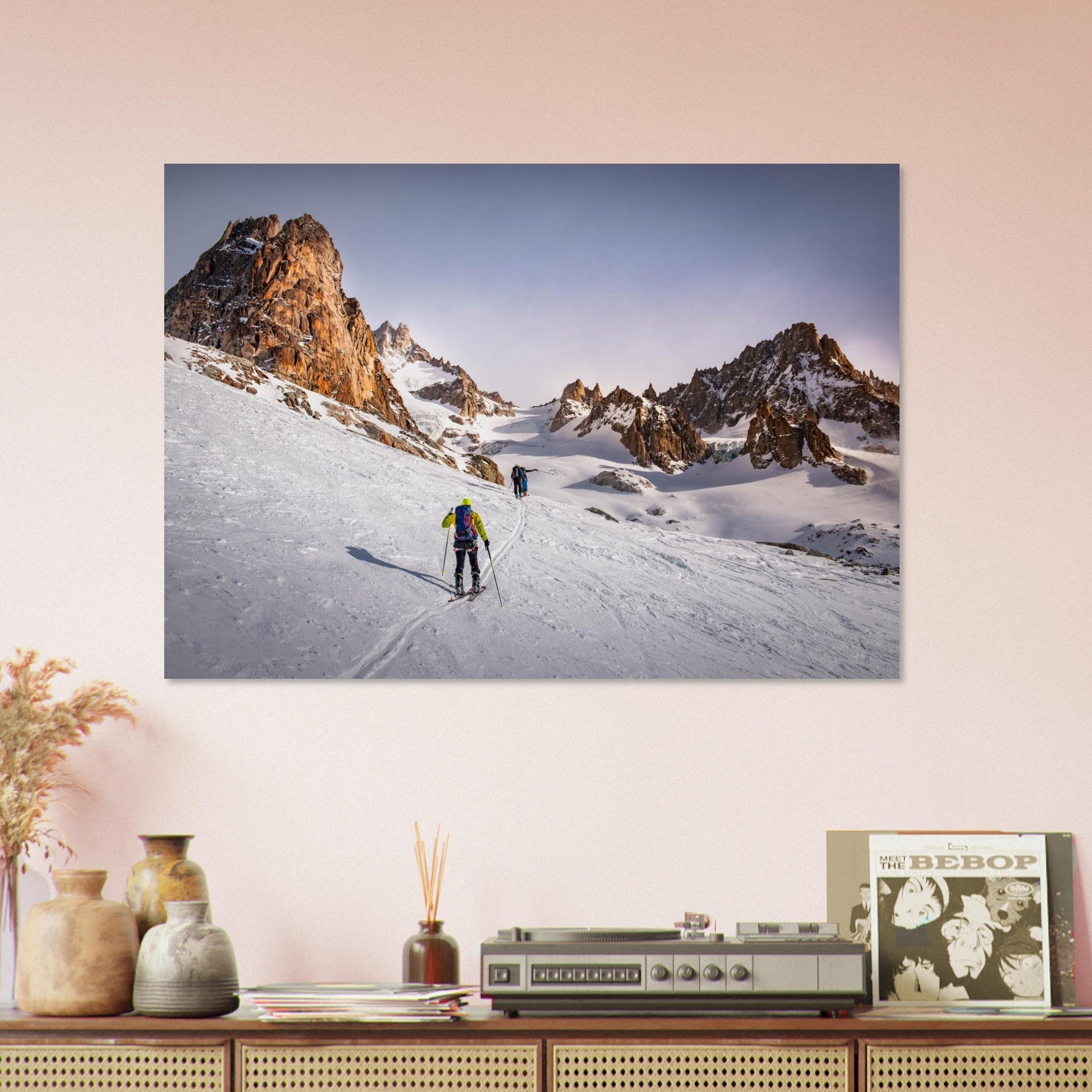 Tableau photo Photo Ski rando — Talèfre & Aiguille du Moine (Mont - Blanc) — tirage aluminium Dibond mat, fabrication française, prêt à accrocher