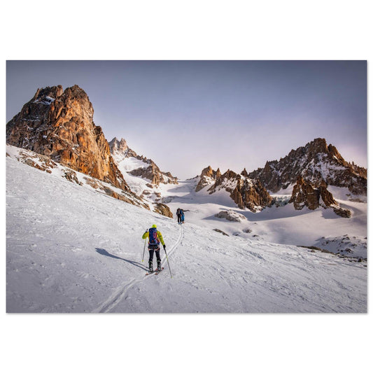 Tableau photo Photo Ski rando — Talèfre & Aiguille du Moine (Mont - Blanc) — tirage aluminium Dibond mat, fabrication française, prêt à accrocher