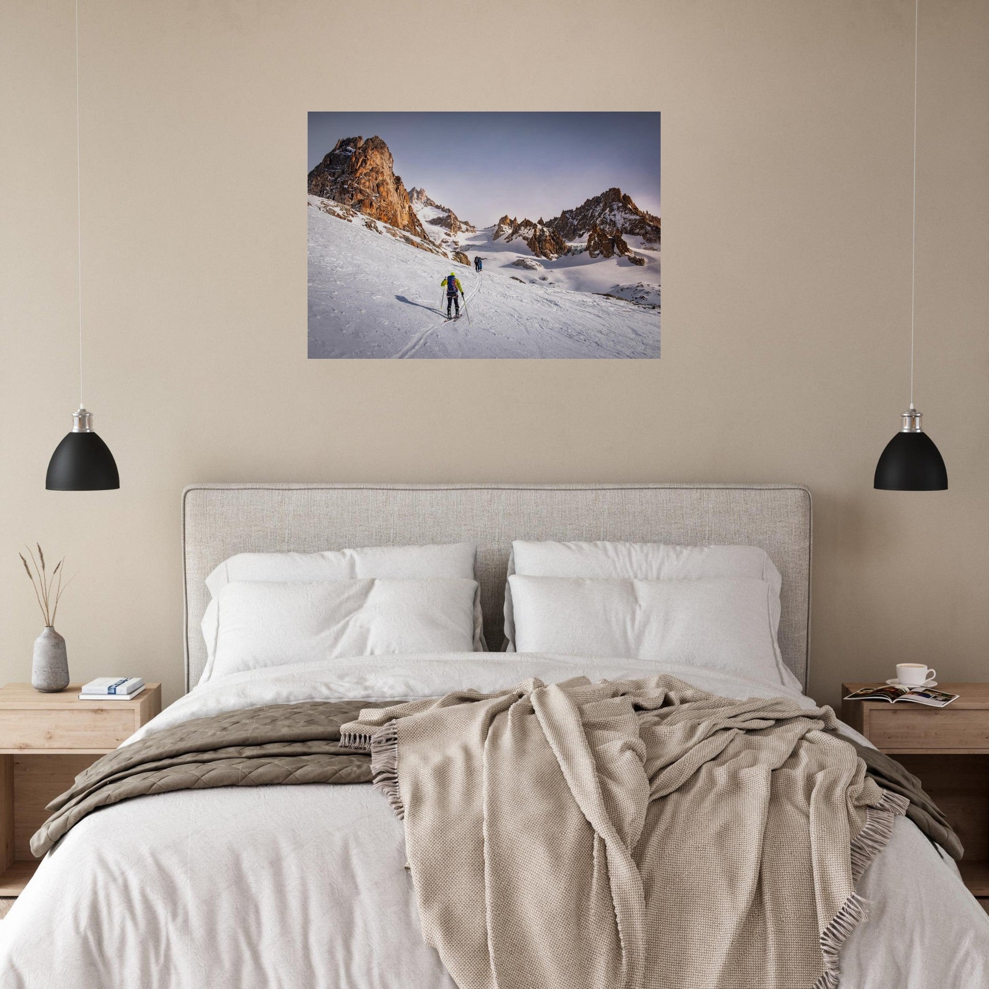 Tableau photo Photo Ski rando — Talèfre & Aiguille du Moine (Mont - Blanc) — tirage aluminium Dibond mat, fabrication française, prêt à accrocher