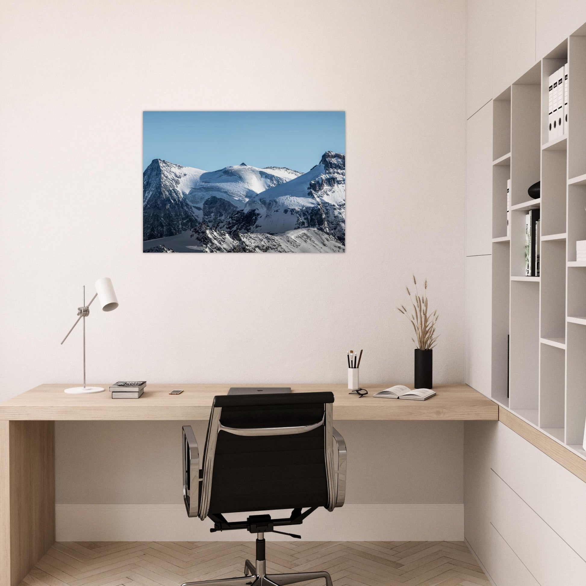 Tableau photo Photo Triftgletscher & Weissmies (Lagginhorn, Fletschhorn) — Valais — tirage aluminium Dibond mat, fabrication française, prêt à accrocher