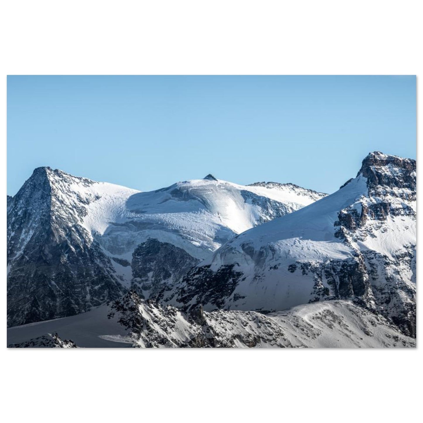 Tableau photo Photo Triftgletscher & Weissmies (Lagginhorn, Fletschhorn) — Valais — tirage aluminium Dibond mat, fabrication française, prêt à accrocher