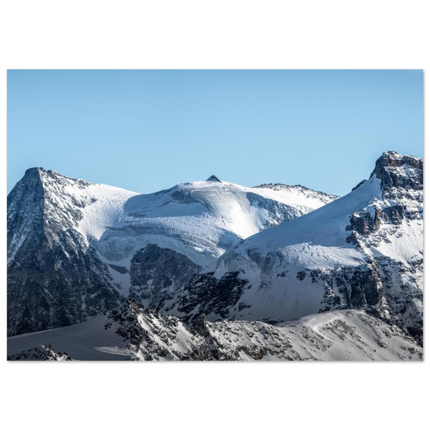 Tableau photo Photo Triftgletscher & Weissmies (Lagginhorn, Fletschhorn) — Valais — tirage aluminium Dibond mat, fabrication française, prêt à accrocher
