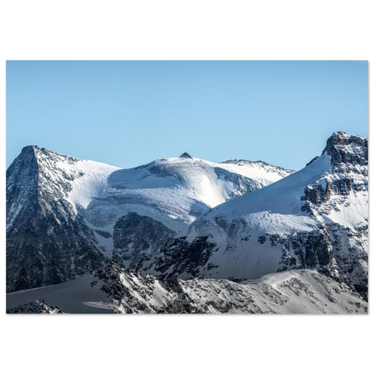 Tableau photo Photo Triftgletscher & Weissmies (Lagginhorn, Fletschhorn) — Valais — tirage aluminium Dibond mat, fabrication française, prêt à accrocher