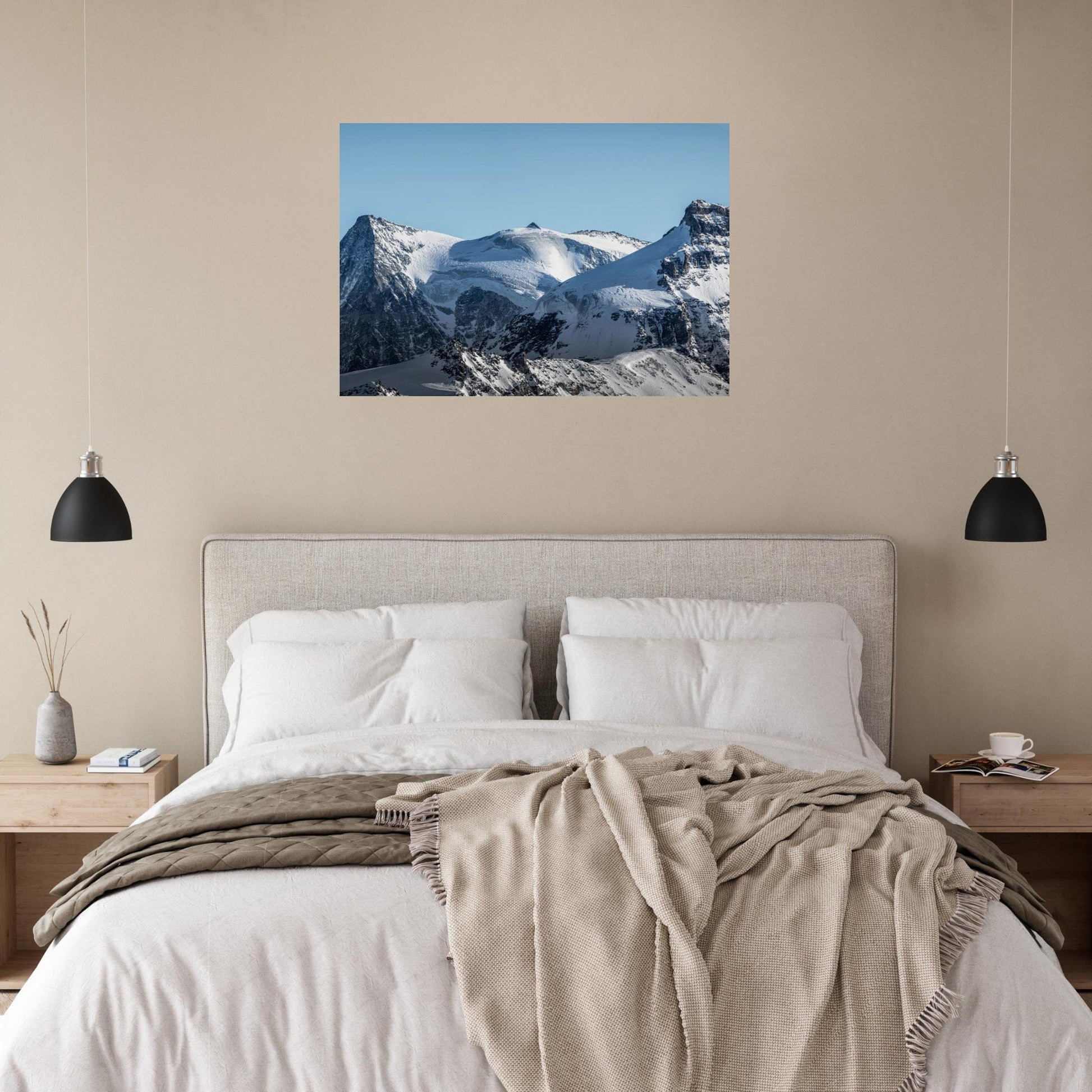 Tableau photo Photo Triftgletscher & Weissmies (Lagginhorn, Fletschhorn) — Valais — tirage aluminium Dibond mat, fabrication française, prêt à accrocher