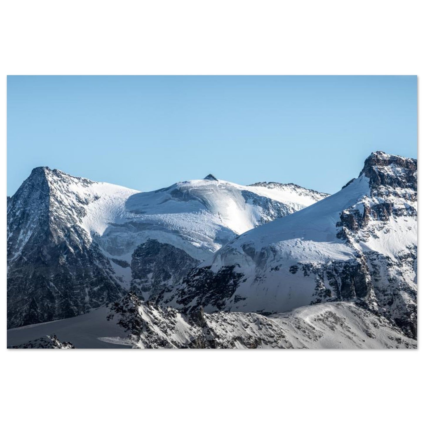 Tableau photo Photo Triftgletscher & Weissmies (Lagginhorn, Fletschhorn) — Valais — tirage aluminium Dibond mat, fabrication française, prêt à accrocher