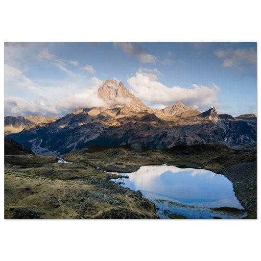 Tableau photo Photo du lac et du Pic du Midi d'Ossau, Laruns, Pyrénées 6 — tirage aluminium Dibond mat, fabrication française, prêt à accrocher