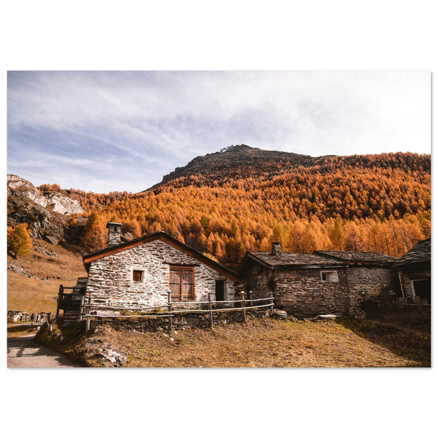 Tableau photo Photo du Monal en automne, Sainte - Foy - Tarentaise, Vanoise 2 — tirage aluminium Dibond mat, fabrication française, prêt à accrocher