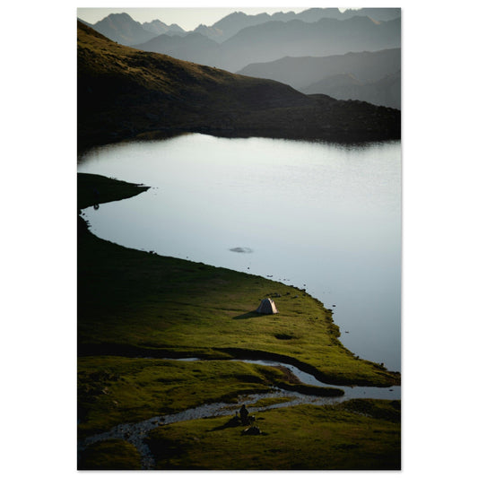 Tableau photo Photo du lac et du Pic du Midi d'Ossau, Laruns, Pyrénées 4 — tirage aluminium Dibond mat, fabrication française, prêt à accrocher
