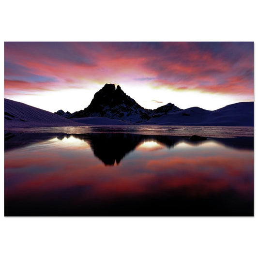 Tableau photo Photo du lac et du Pic du Midi d'Ossau, Laruns, Pyrénées 2 — tirage aluminium Dibond mat, fabrication française, prêt à accrocher