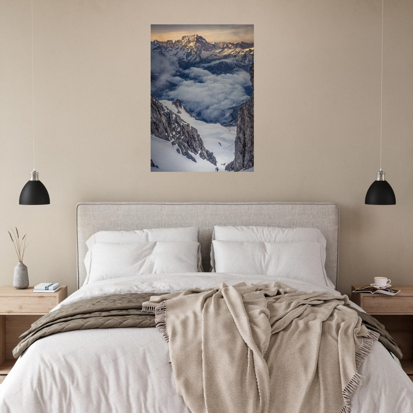 Simulation d’un tableau AluArtMountains dans un intérieur