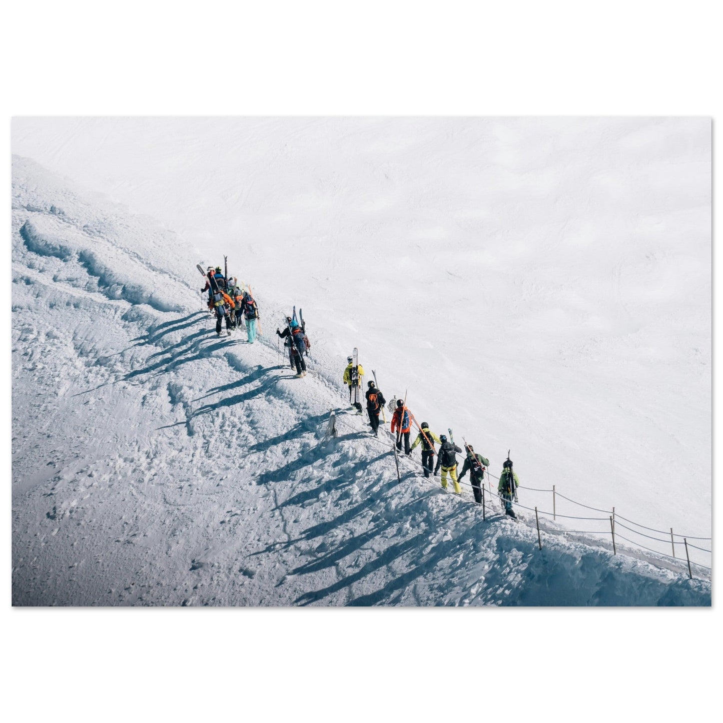 Vente Photo d'alpinistes sur l'Aiguille du Midi, Chamonix-Mont-Blanc, Haute-Savoie - Tableau photo alu montagne