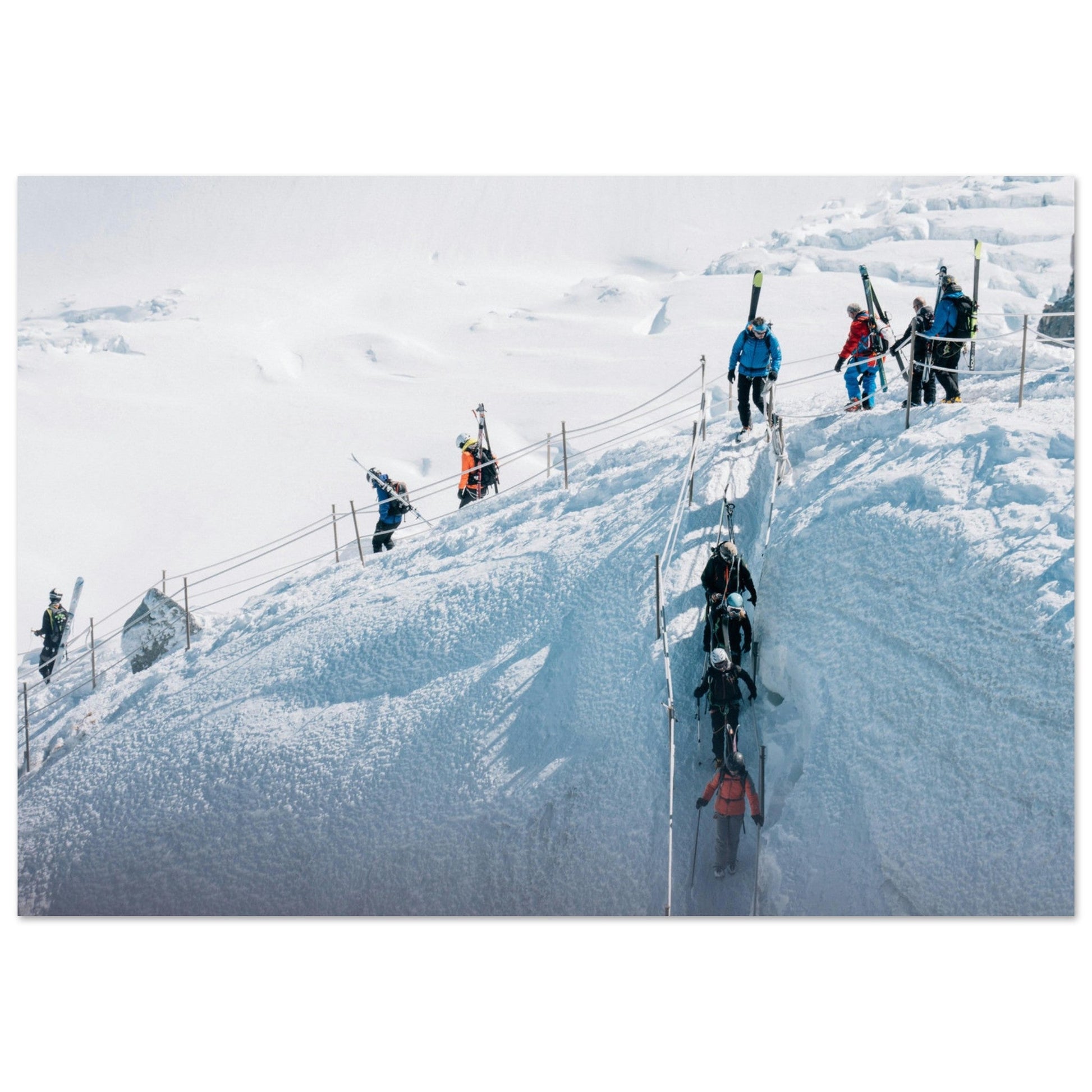 Vente Photo d'alpinistes sur l'Aiguille du Midi, Chamonix-Mont-Blanc, Haute-Savoie - Tableau photo alu montagne