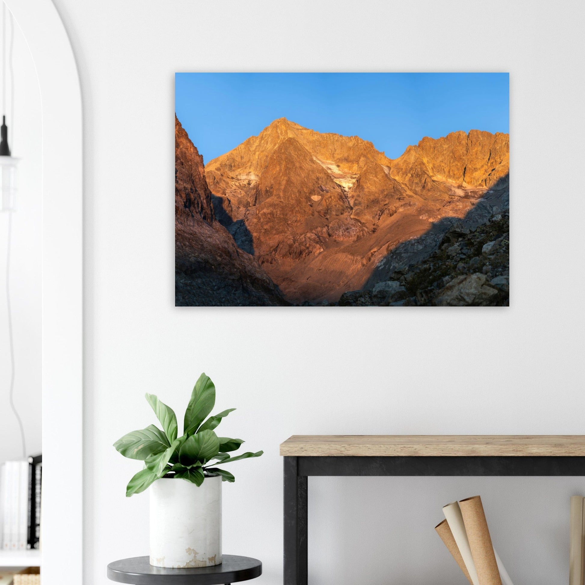 Vente Photo de la barre des Ecrins au coucher du soleil, Hautes-Alpes - Tableau photo alu montagne