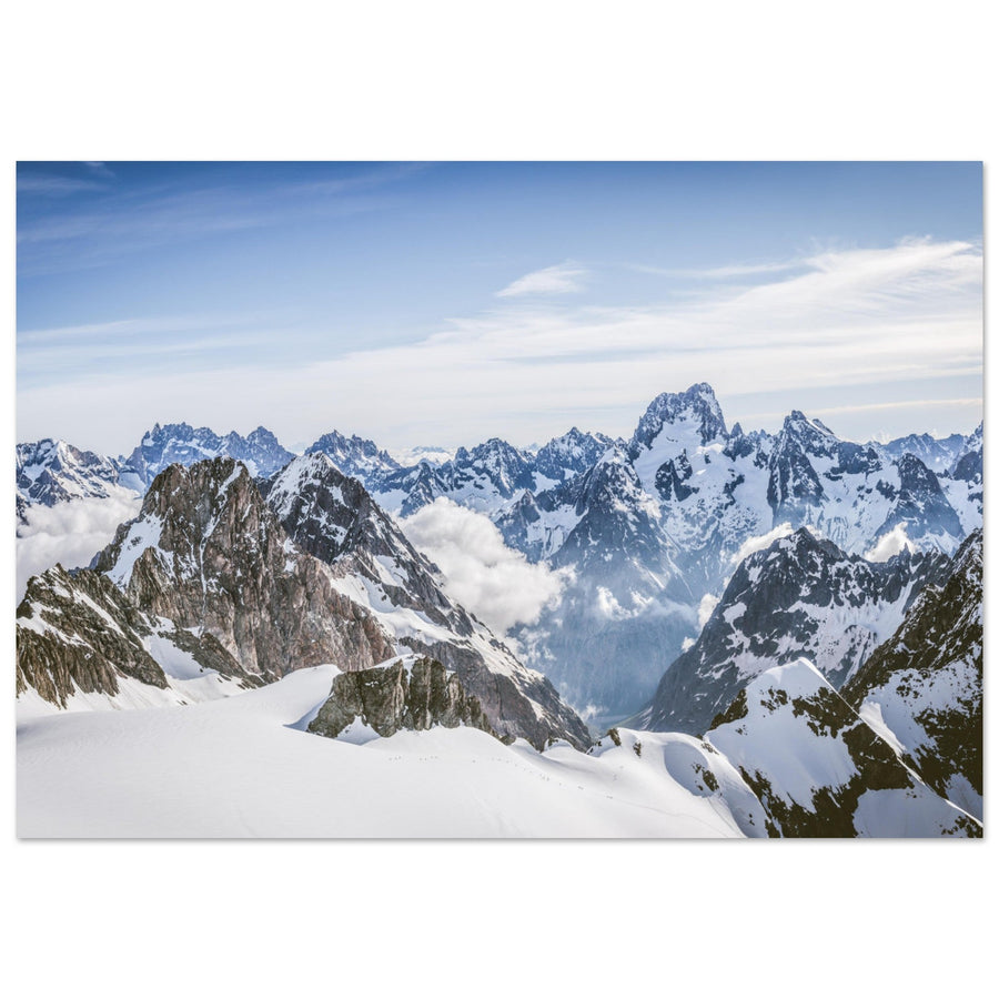Tableau photo sur aluminium Dibond : La barre des Écrins et le plateau des Rouies
