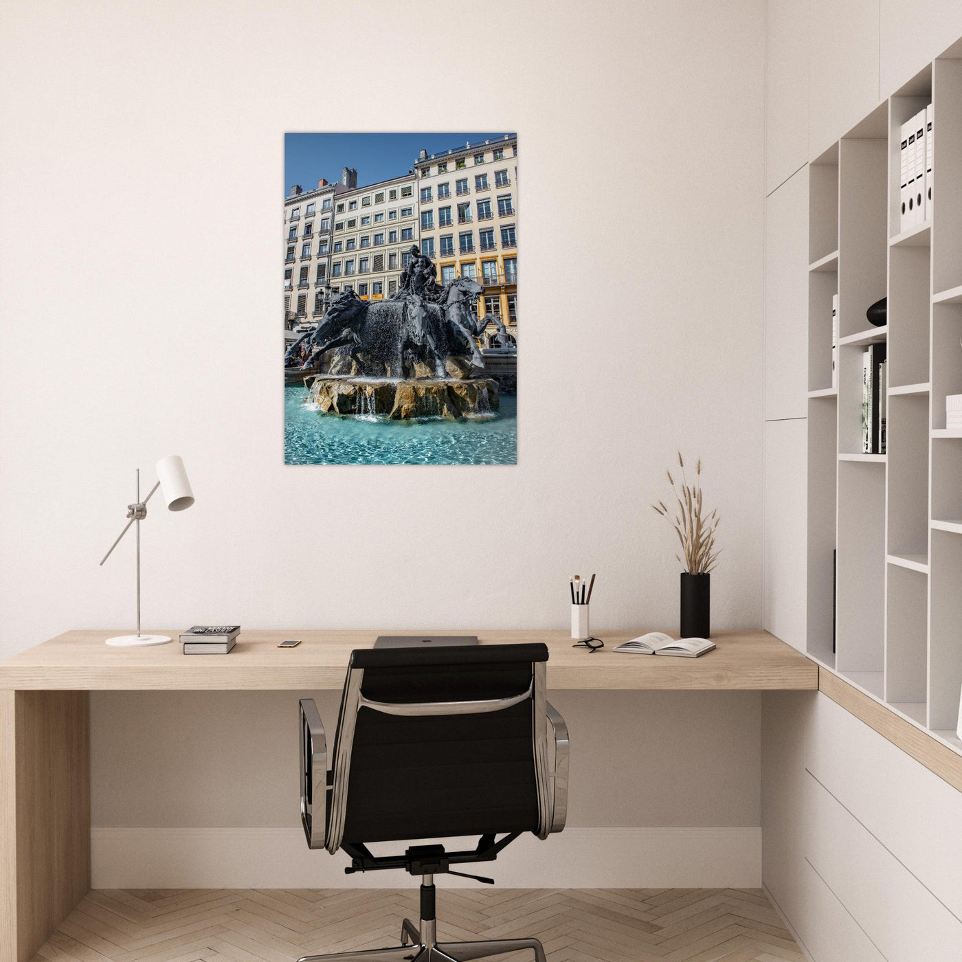 Simulation d’un tableau AluArtMountains dans un intérieur