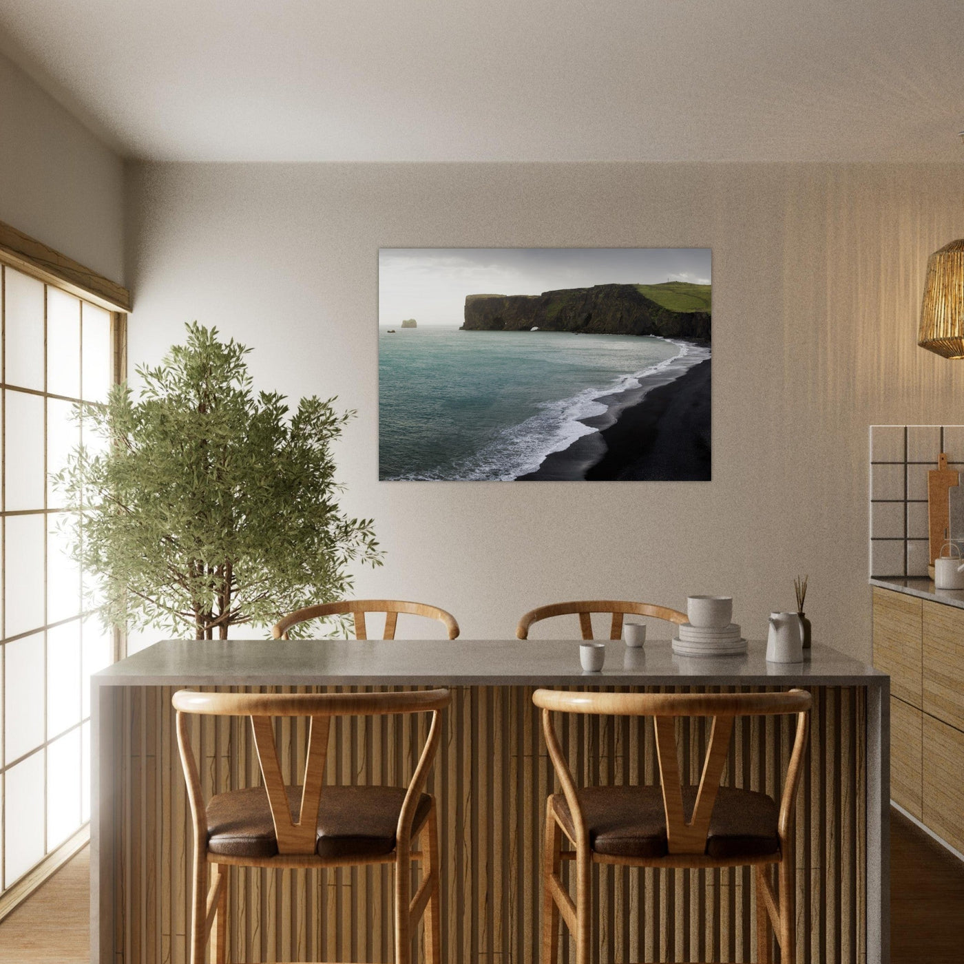 Simulation d’un tableau AluArtMountains dans un intérieur