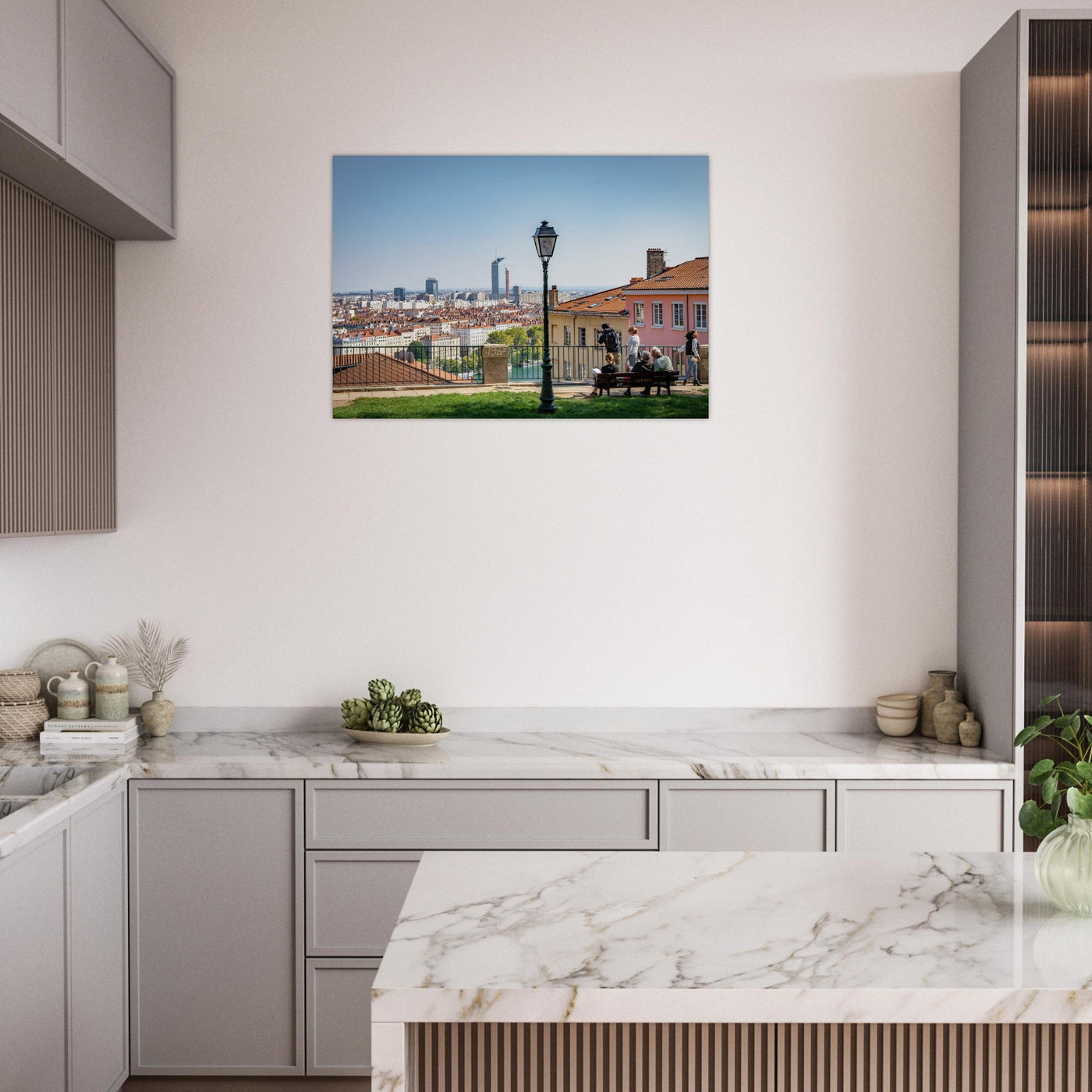 Simulation d’un tableau AluArtMountains dans un intérieur
