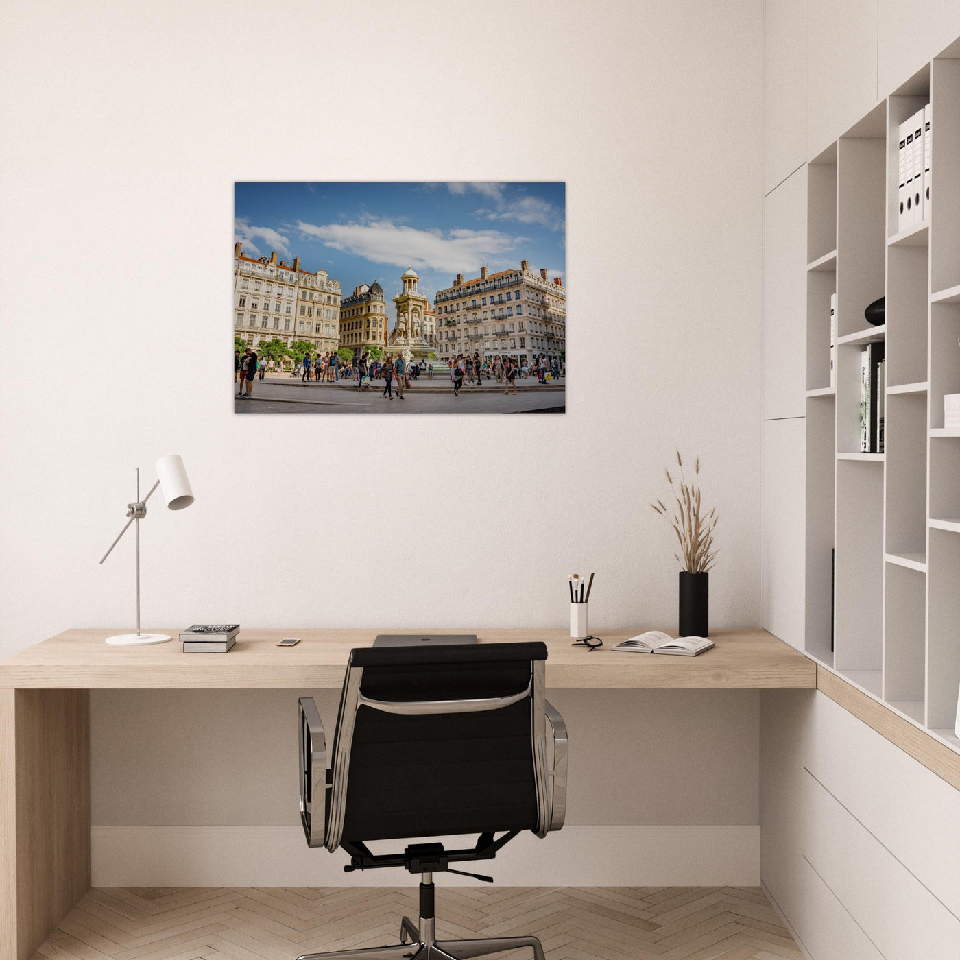 Simulation d’un tableau AluArtMountains dans un intérieur