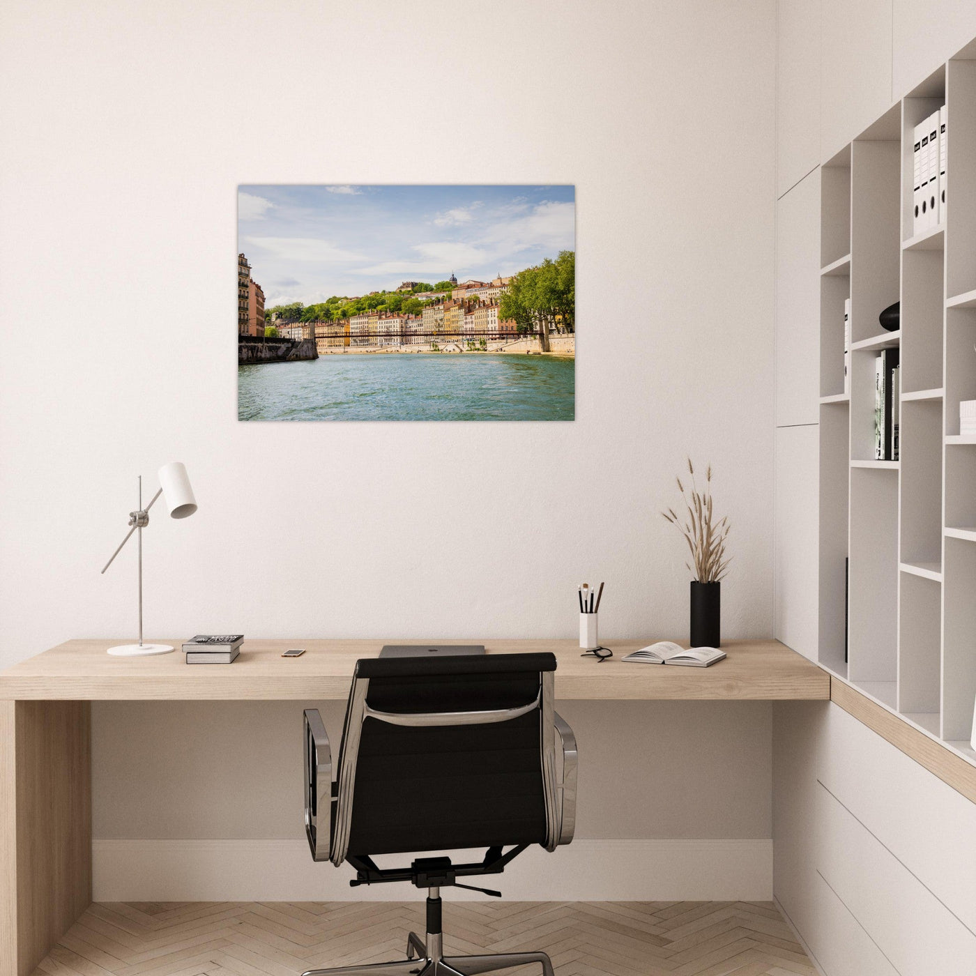 Simulation d’un tableau AluArtMountains dans un intérieur