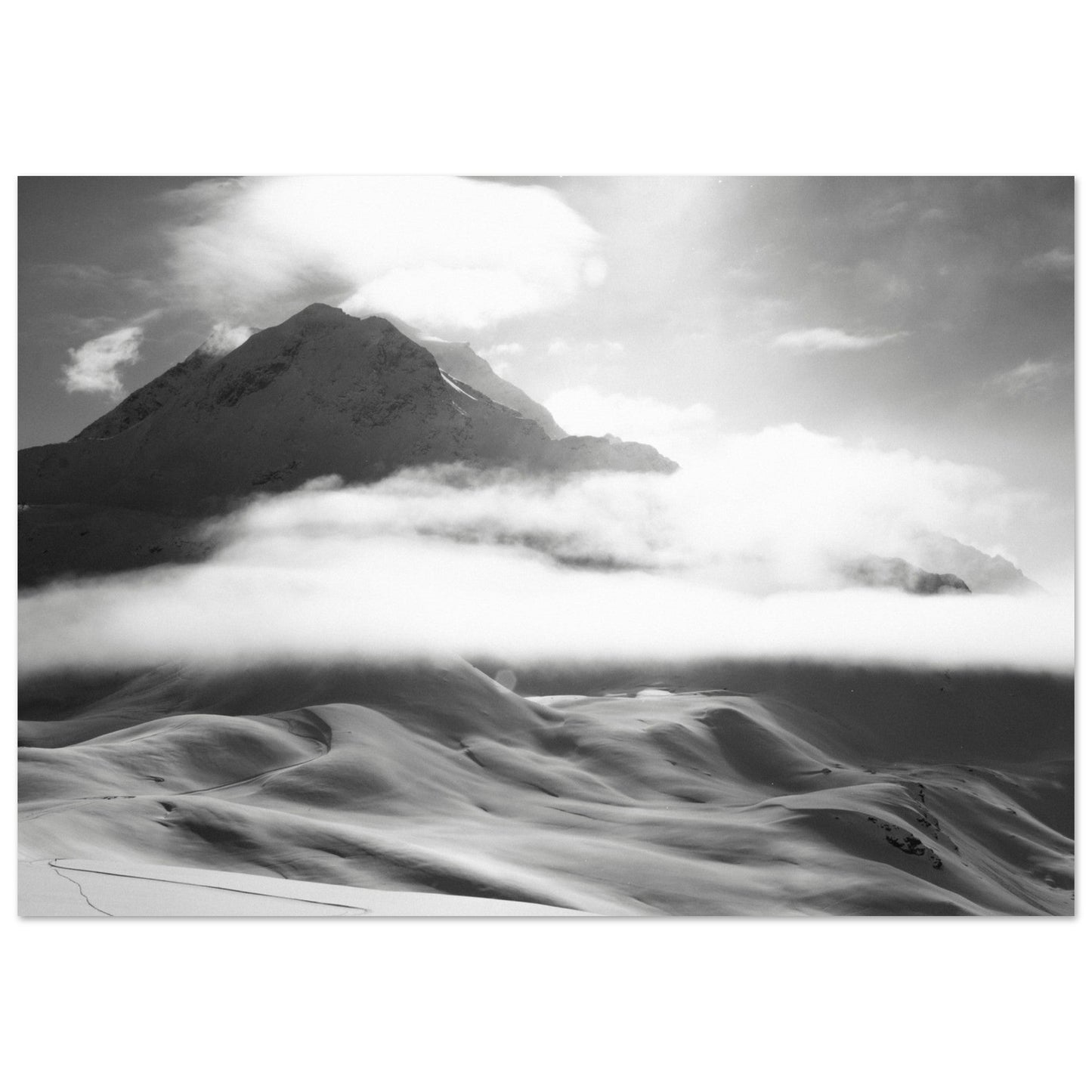 Vente Photo de la station de ski les Arcs, Bourg - Saint - Maurice - Noir & Blanc - Tableau photo alu montagne