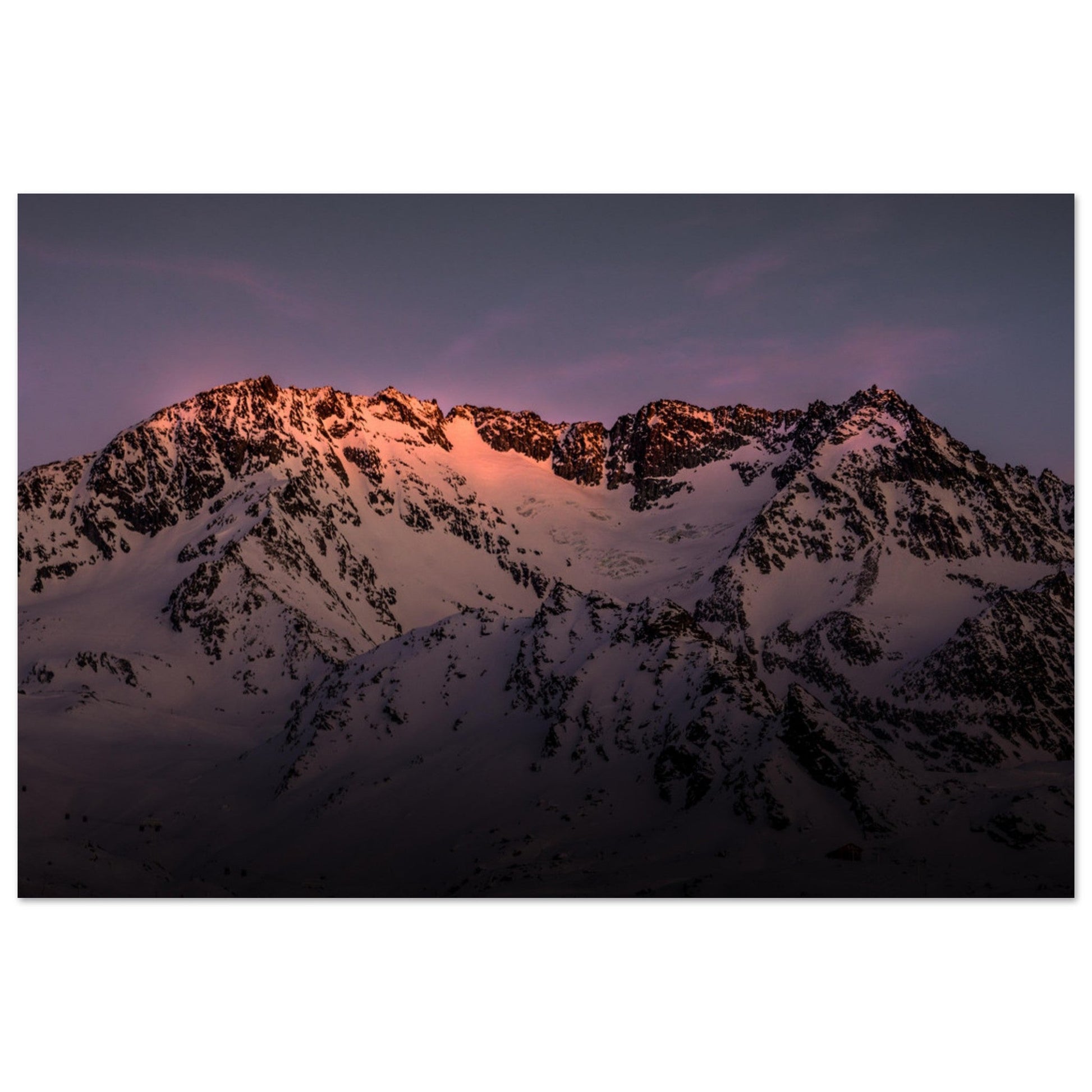 Photo de l'Aiguille de Péclet au coucher de soleil, Val Thorens, Savoie - Tableau photo alu montagne