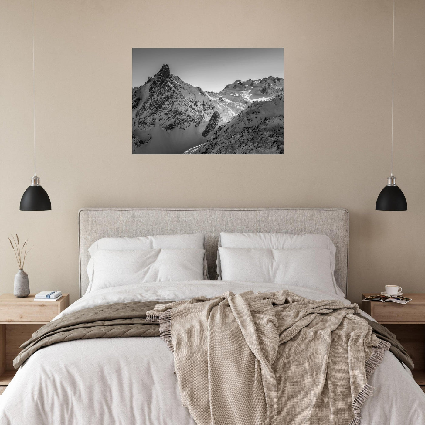 Simulation d’un tableau AluArtMountains dans un intérieur