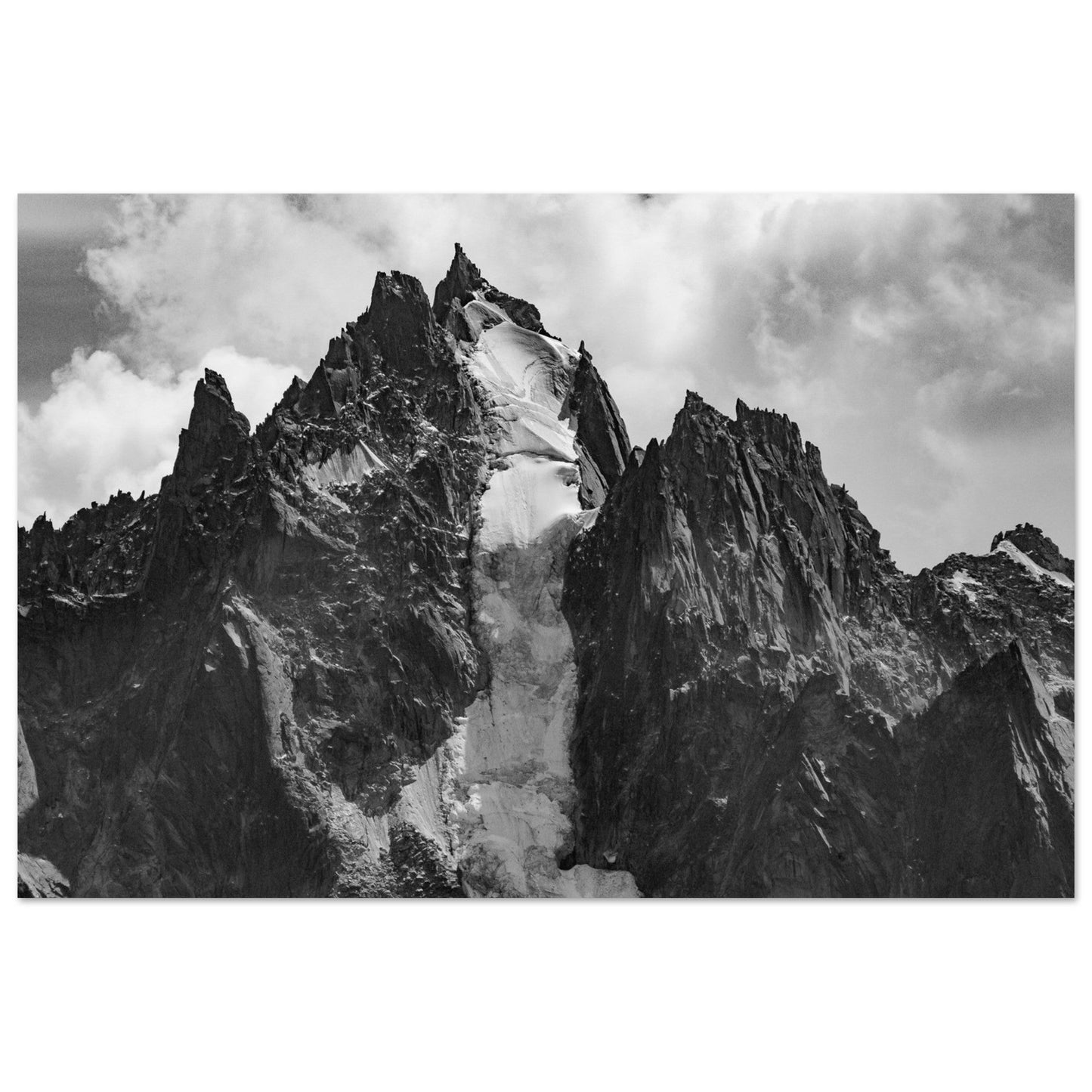 Photo de l'Aiguille du Grépon, Chamonix - Noir & Blanc - Tableau photo alu montagne