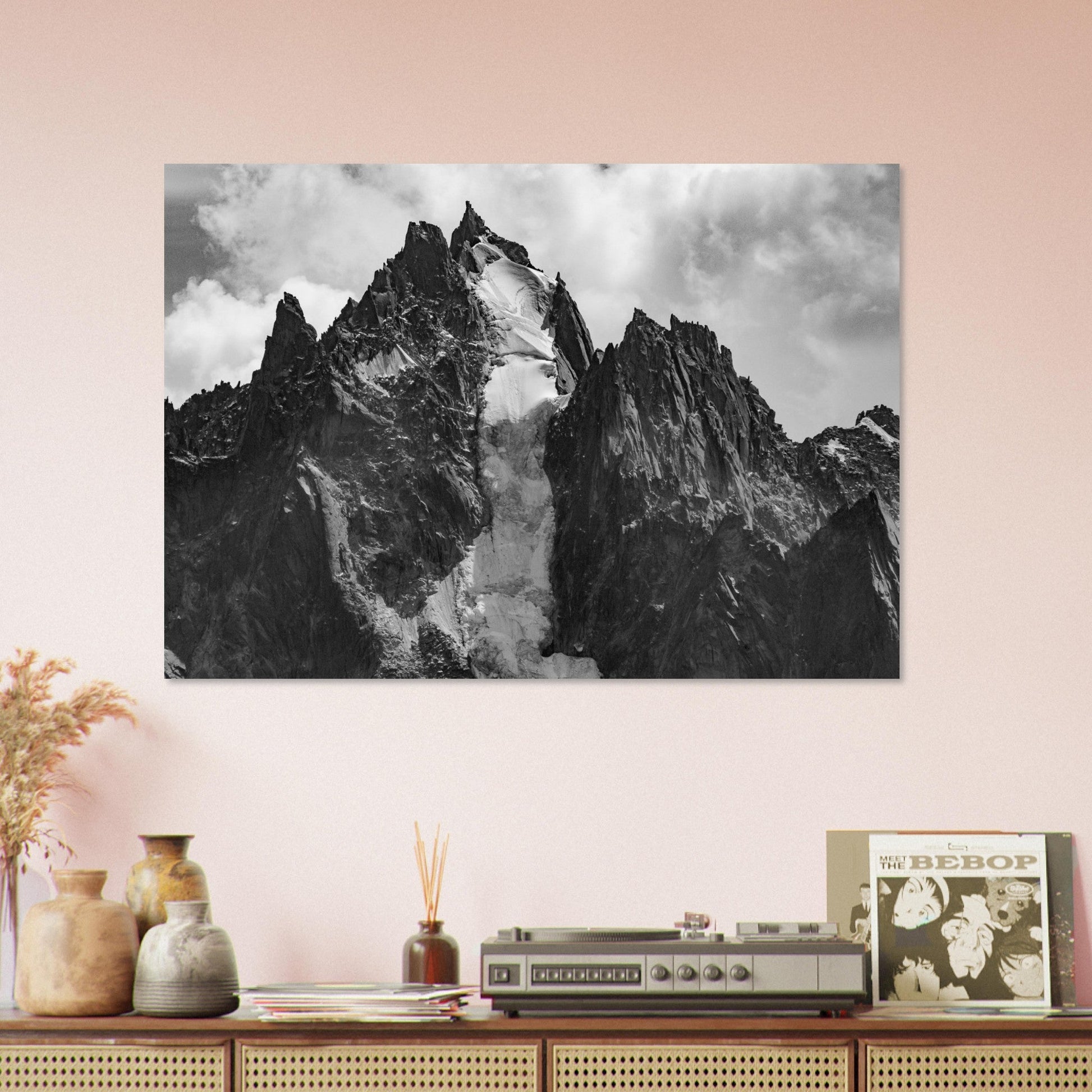 Photo de l'Aiguille du Grépon, Chamonix - Noir & Blanc - Tableau photo alu montagne
