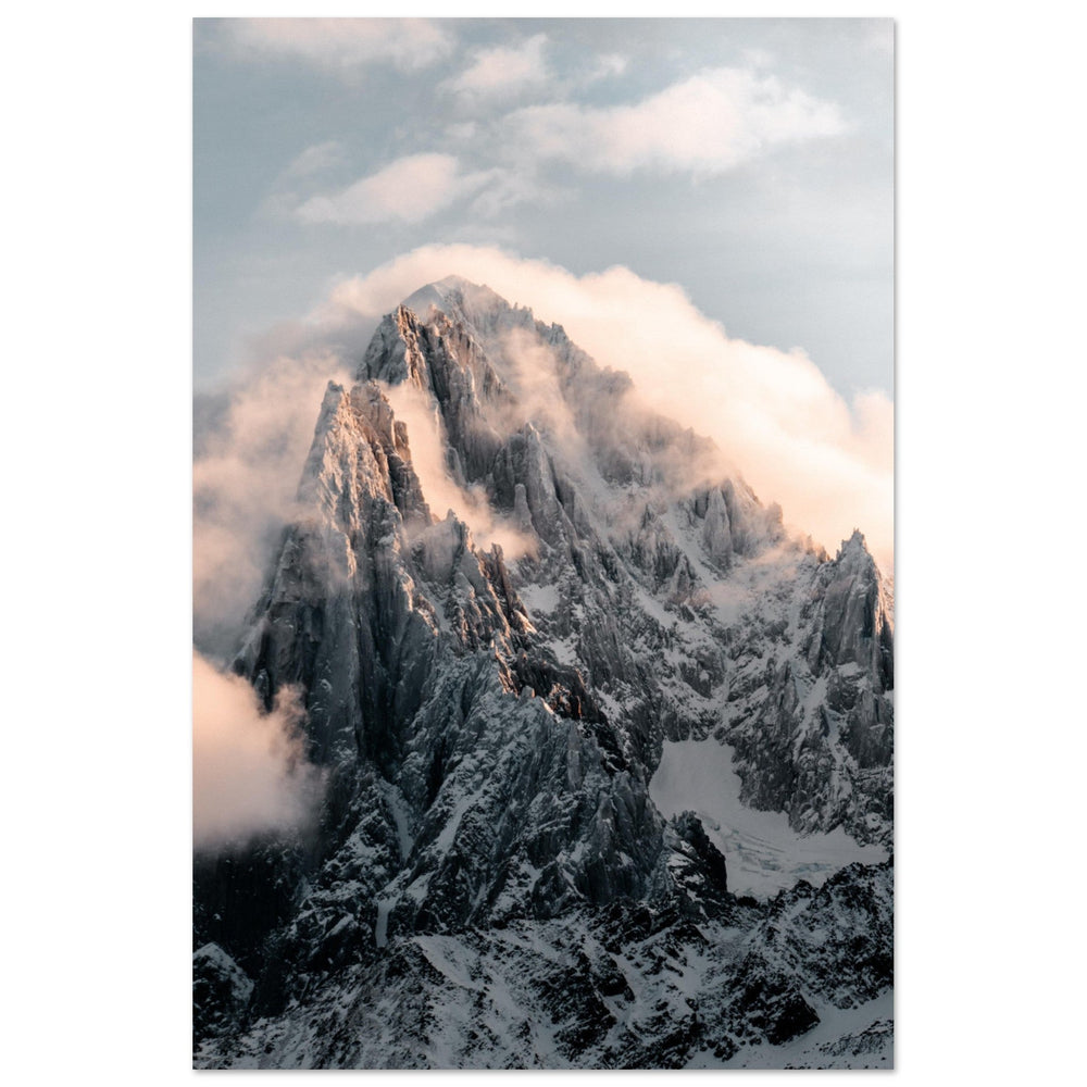 Tableau photo de l’Aiguille Verte au coucher du soleil pour salon contemporain
