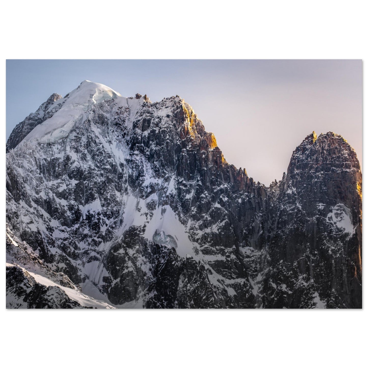 Vente Photo de l'Aiguille verte et des Drus, Haute - Savoie - Tableau photo alu montagne